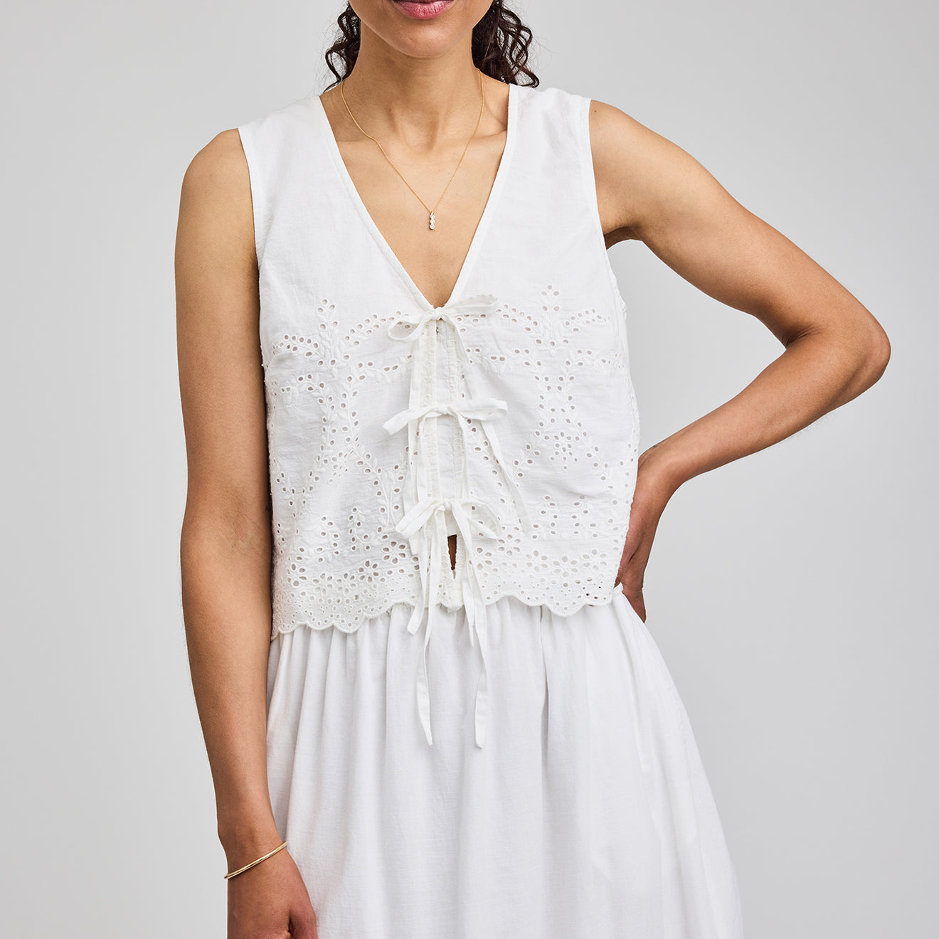 GENTLE FAWN RHEA TIE VEST - WHITE