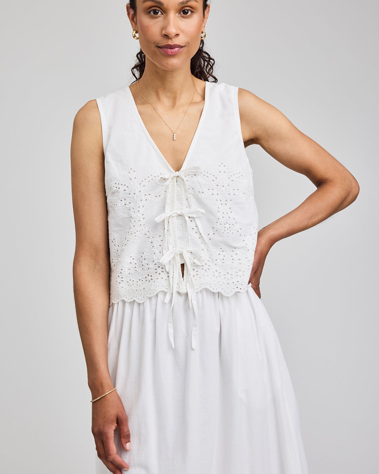 GENTLE FAWN RHEA TIE VEST - WHITE
