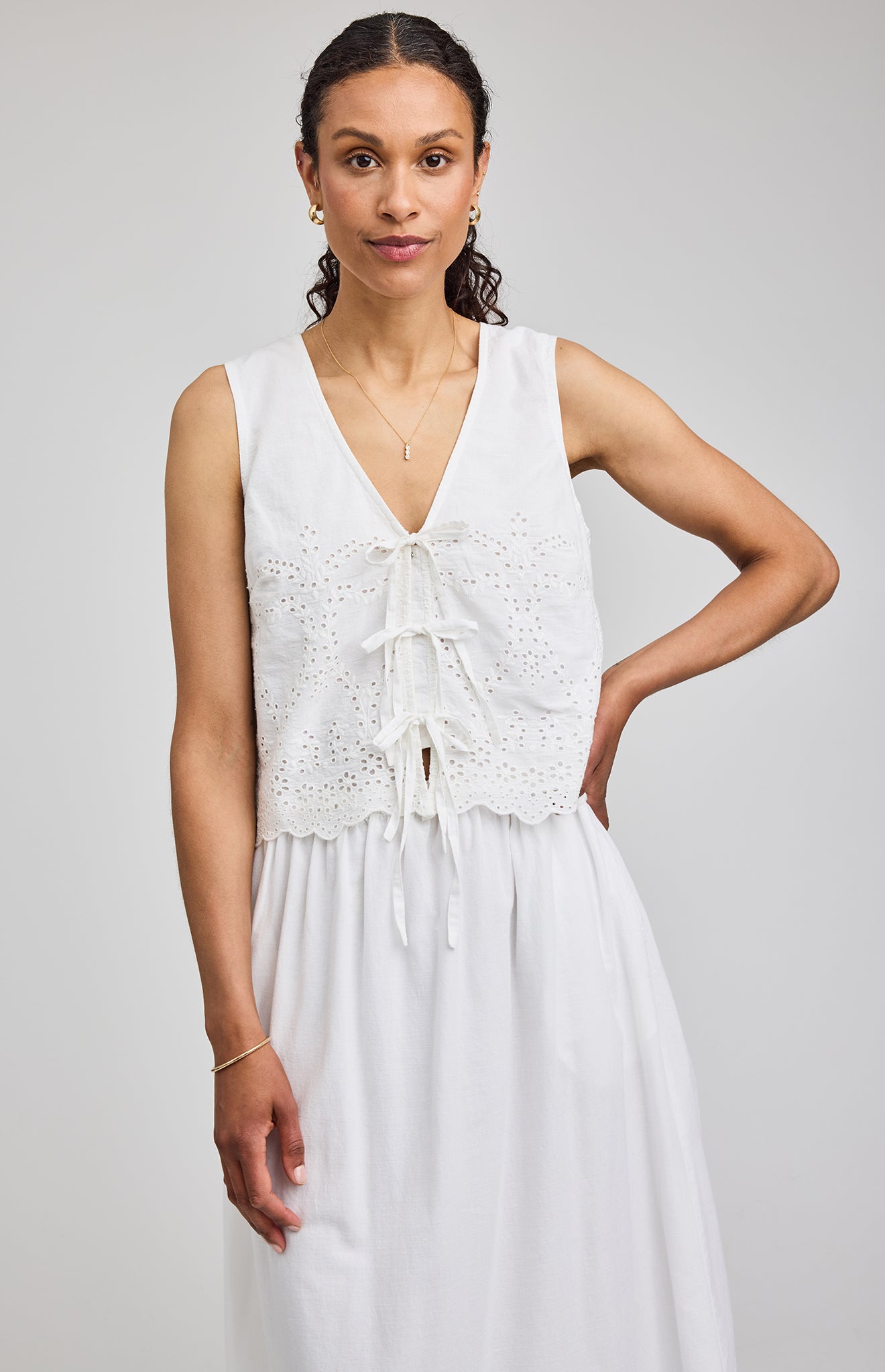 GENTLE FAWN RHEA TIE VEST - WHITE