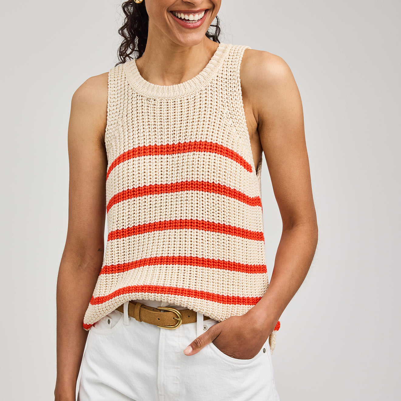GENTLE FAWN ANDREA TANK - GRENADINE STRIPE