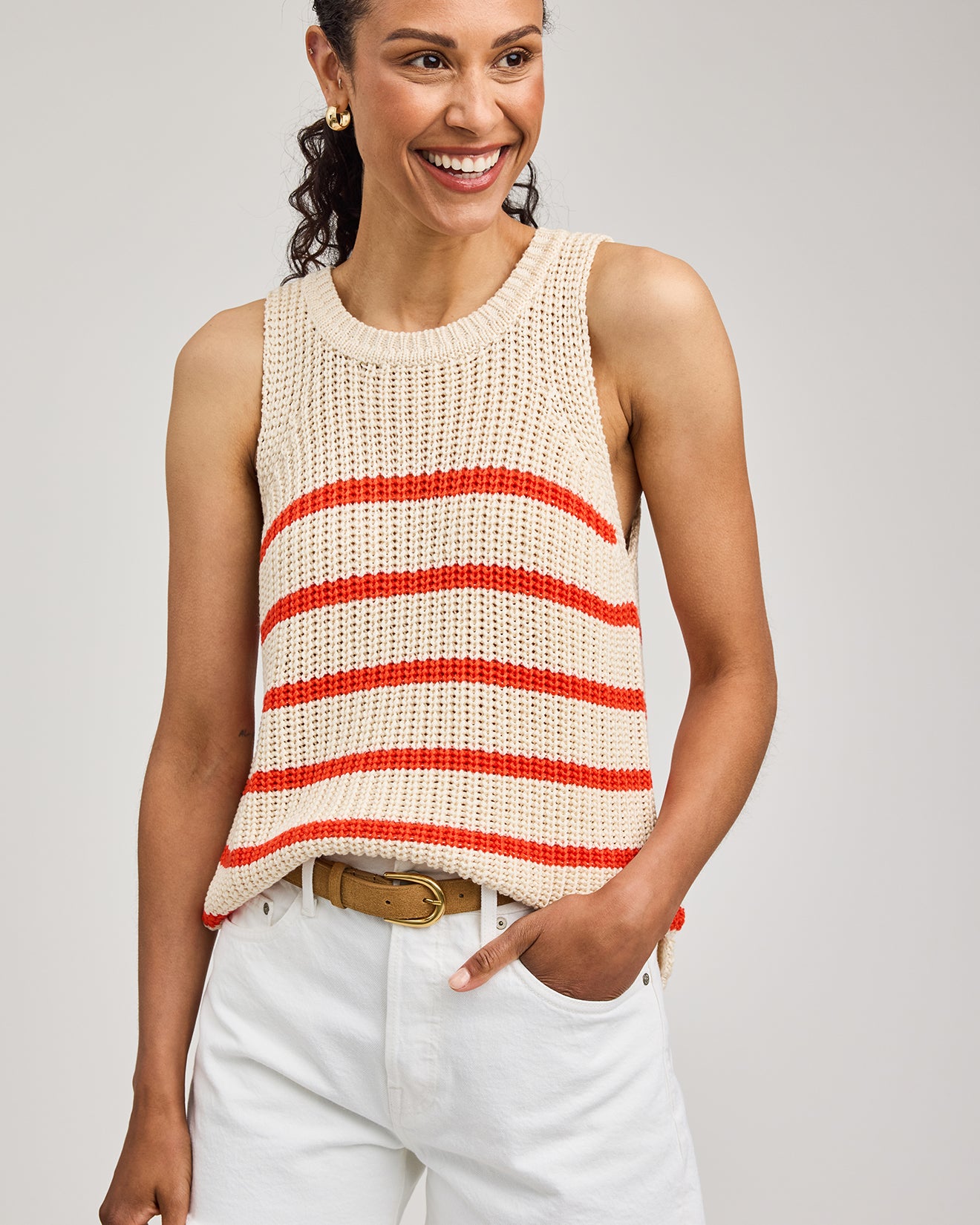 GENTLE FAWN ANDREA TANK - GRENADINE STRIPE