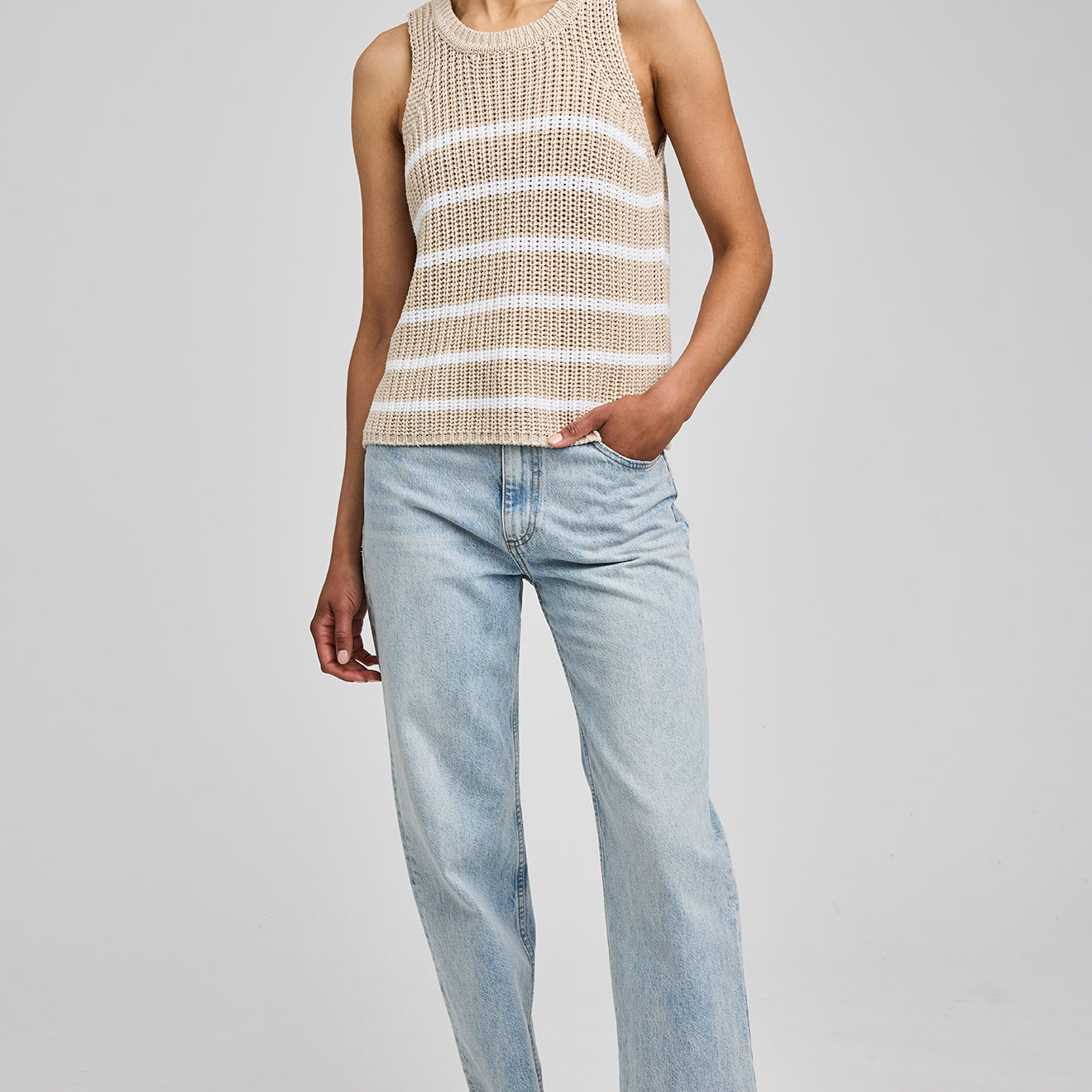 GENTLE FAWN ANDREA TANK - WHITE STRIPE