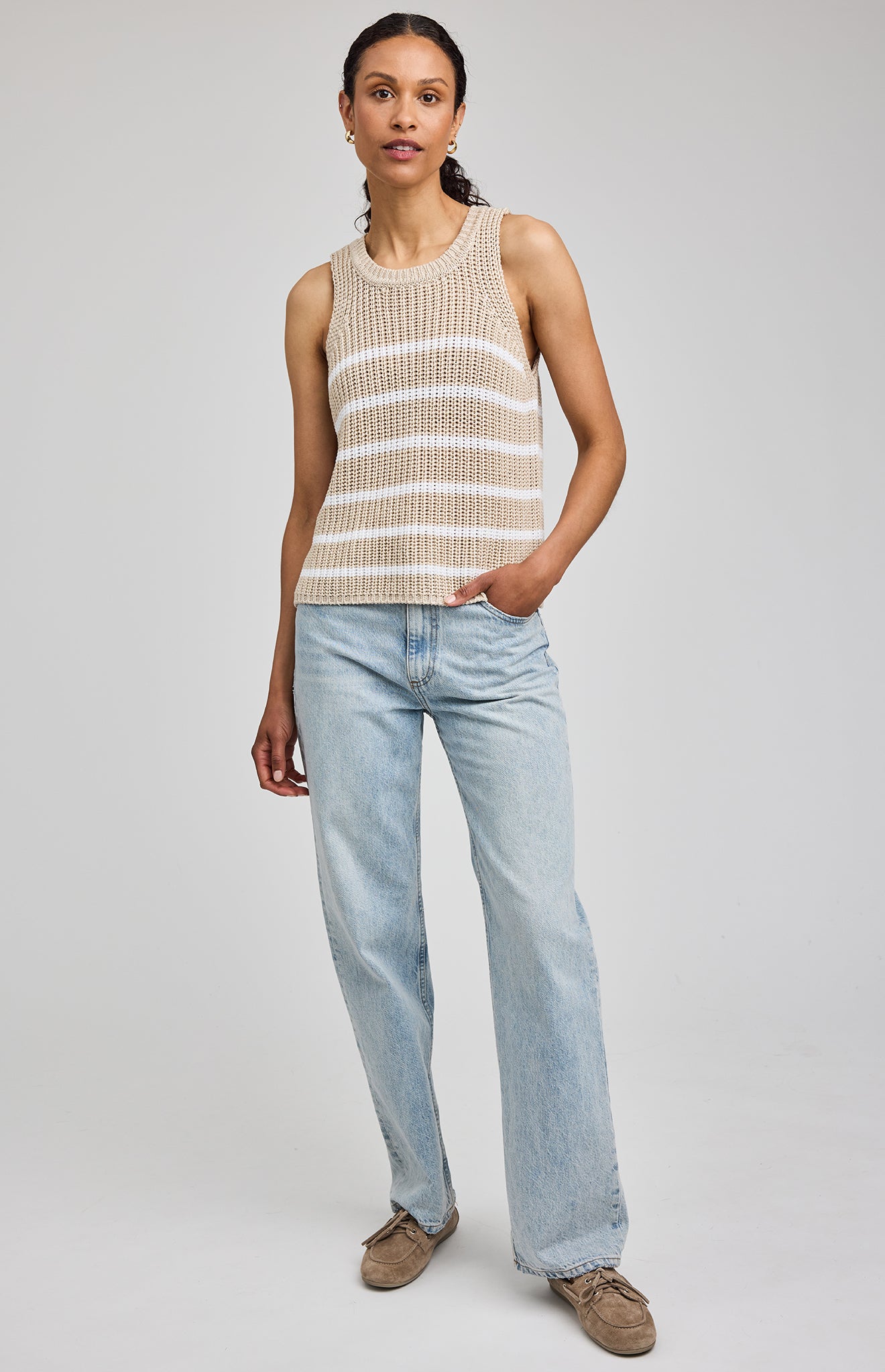 GENTLE FAWN ANDREA TANK - WHITE STRIPE