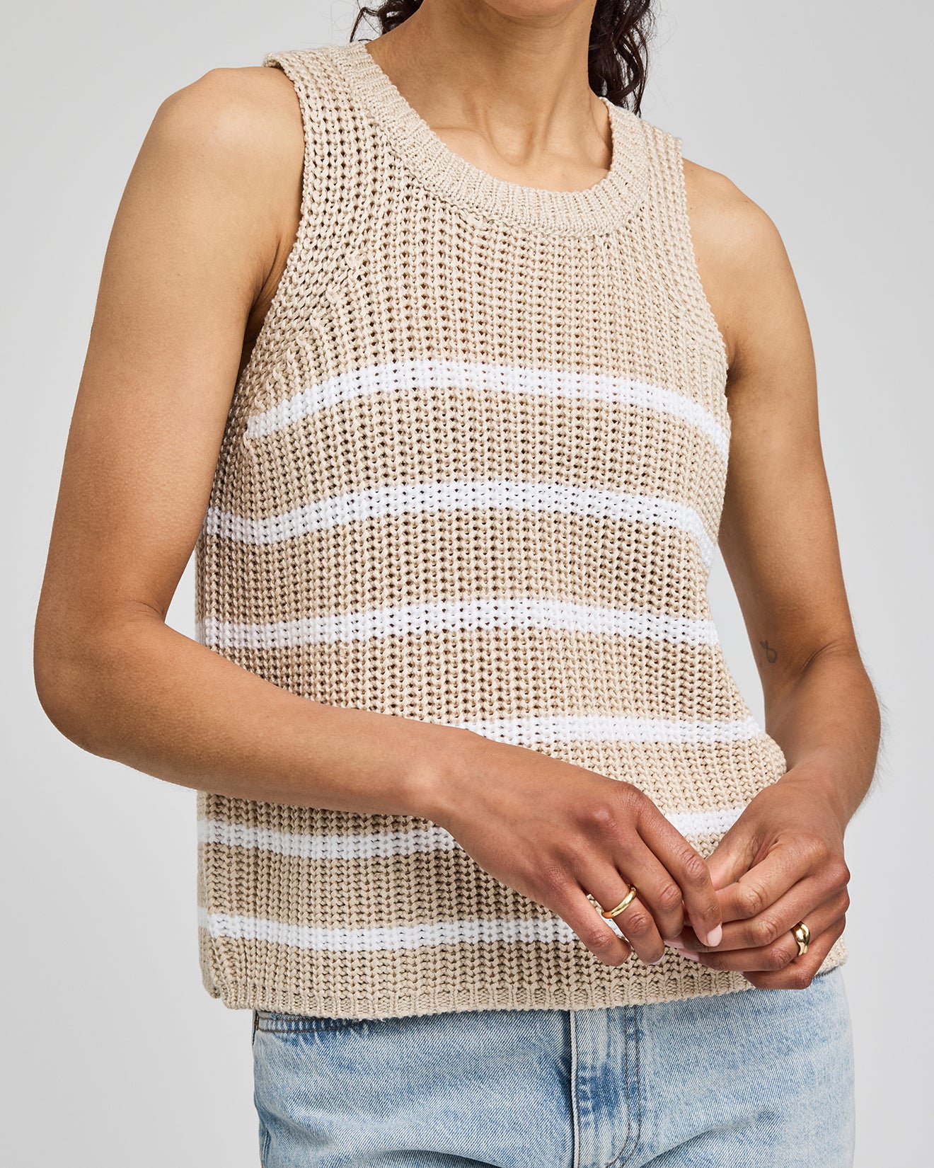 GENTLE FAWN ANDREA TANK - WHITE STRIPE