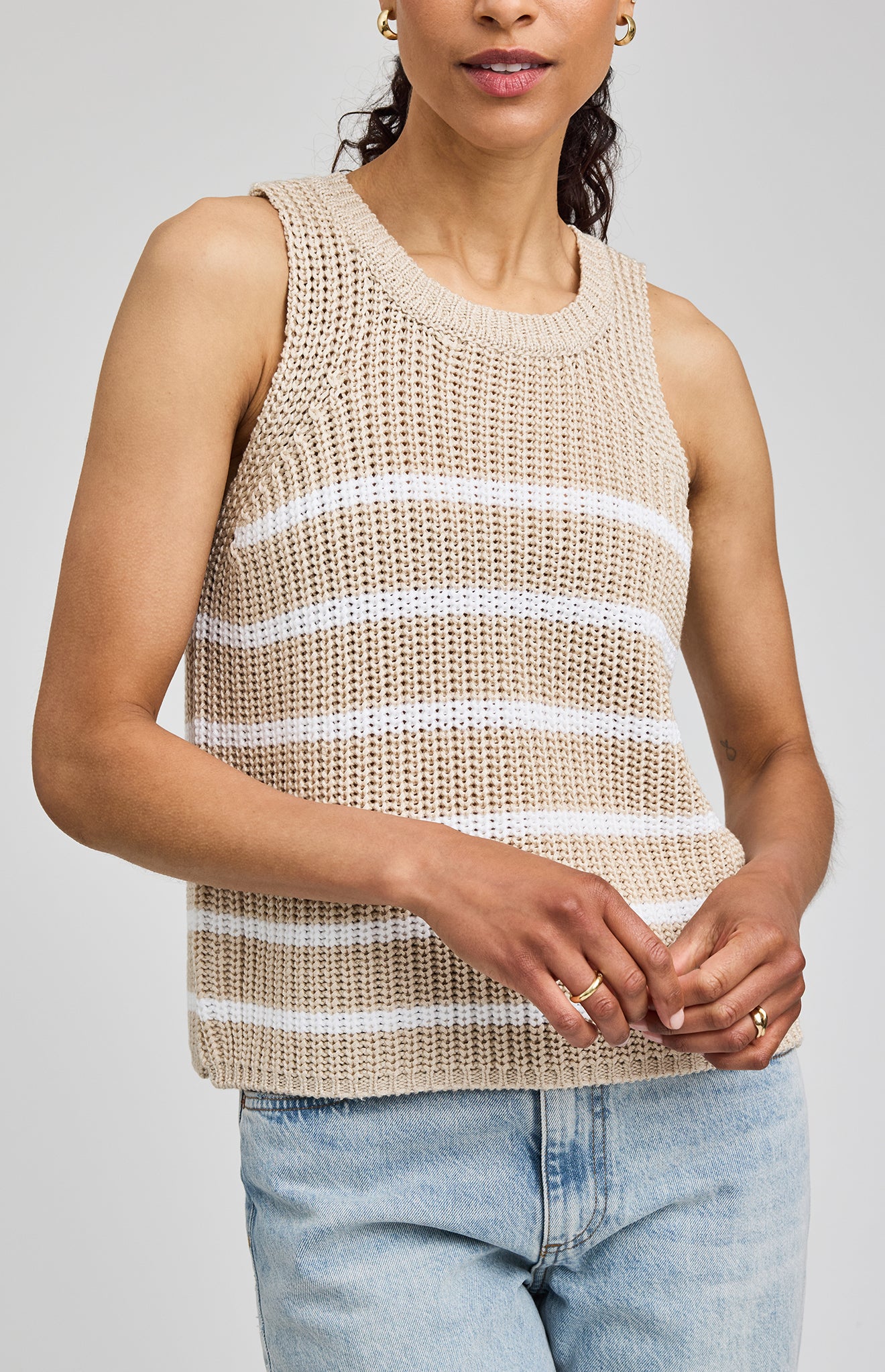 GENTLE FAWN ANDREA TANK - WHITE STRIPE