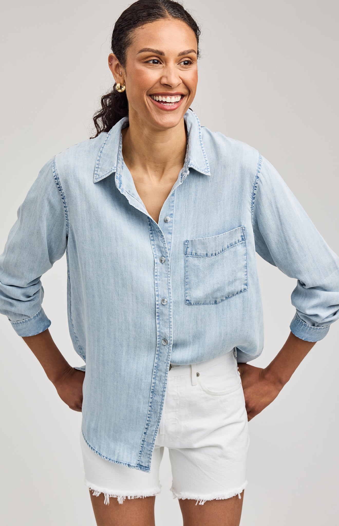 GENTLE FAWN OZZY BUTTON DOWN - LIGHT BLUE