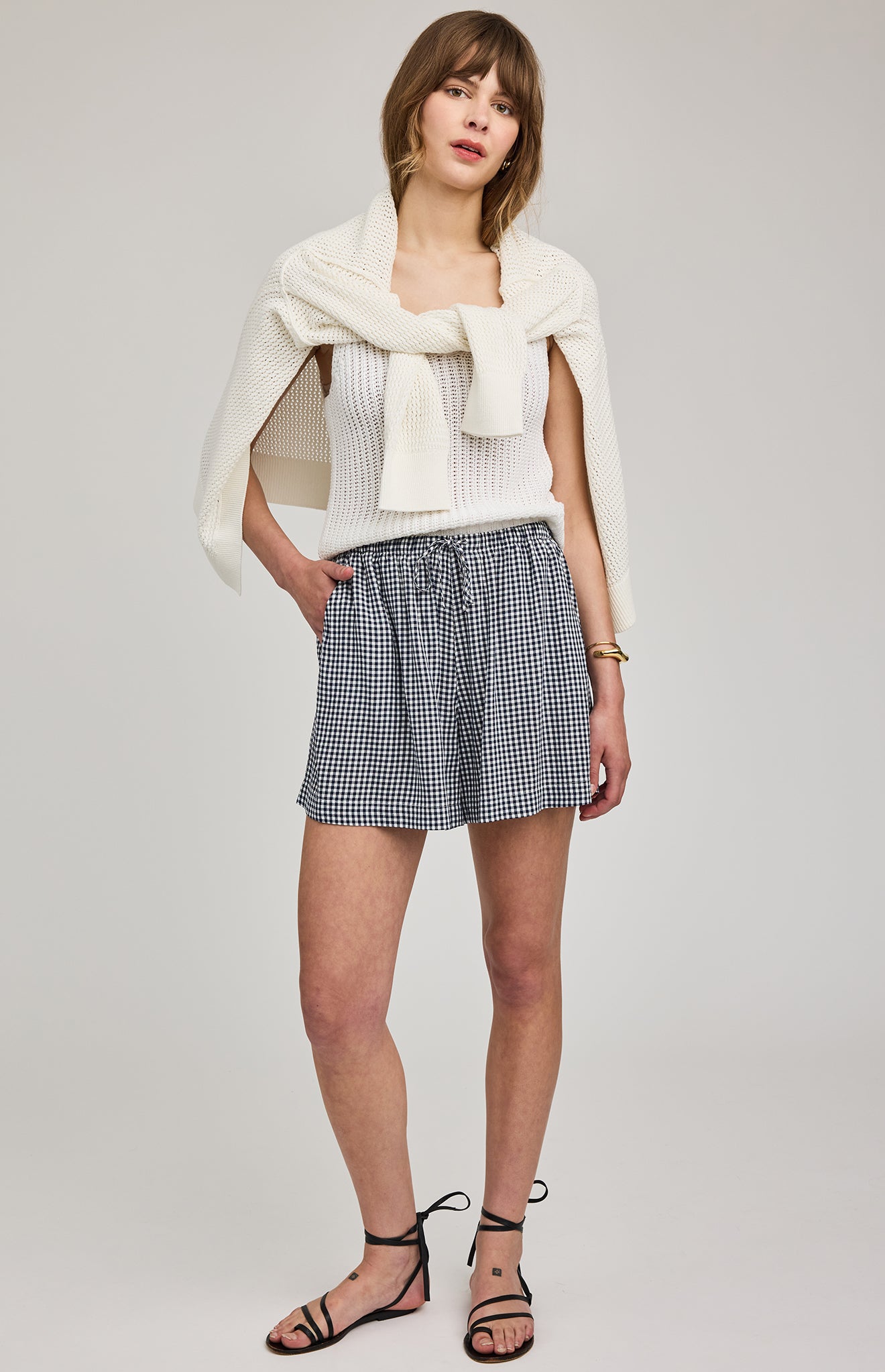 GENTLE FAWN QUINN SHORTS - NAVY GINGHAM