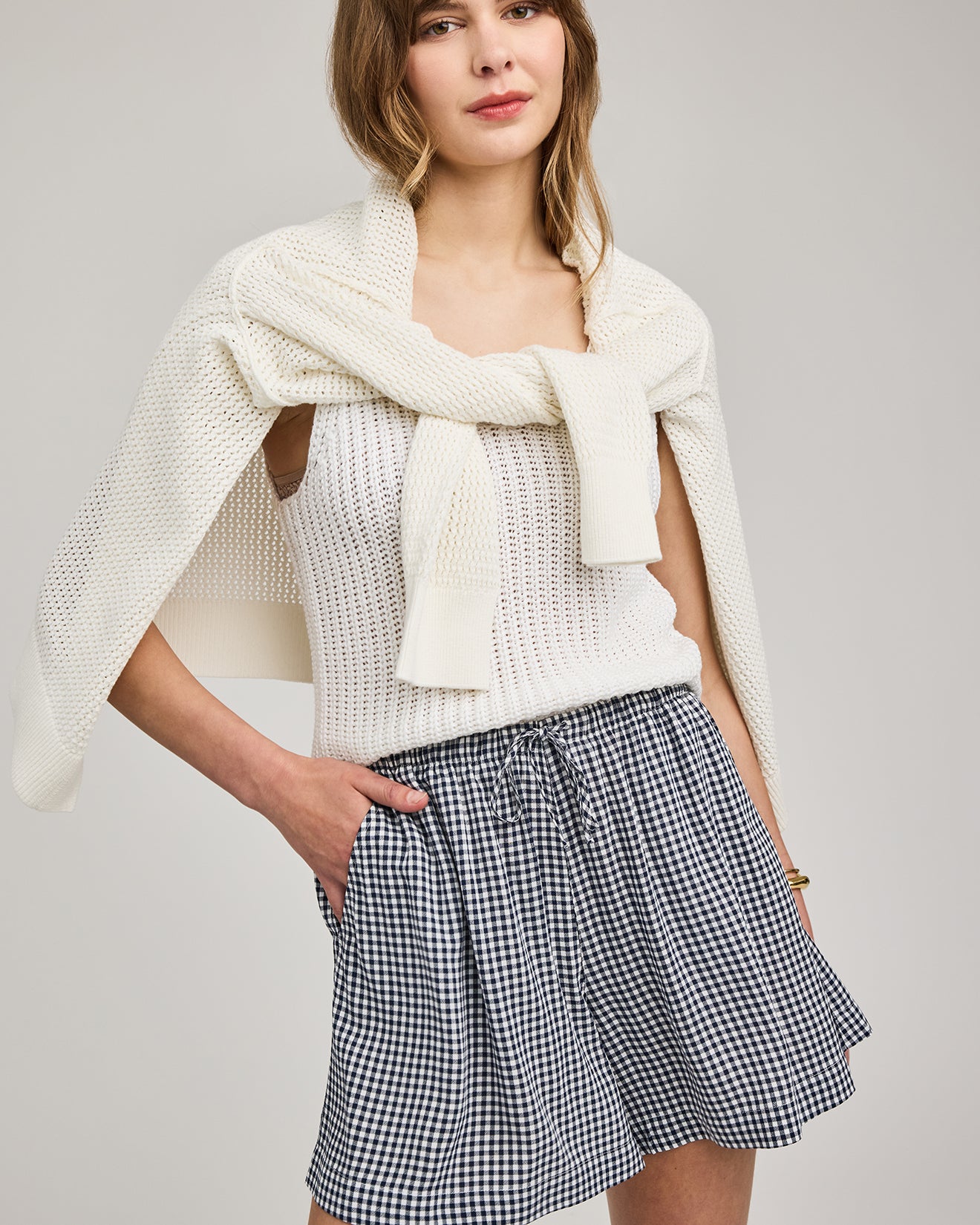 GENTLE FAWN QUINN SHORTS - NAVY GINGHAM