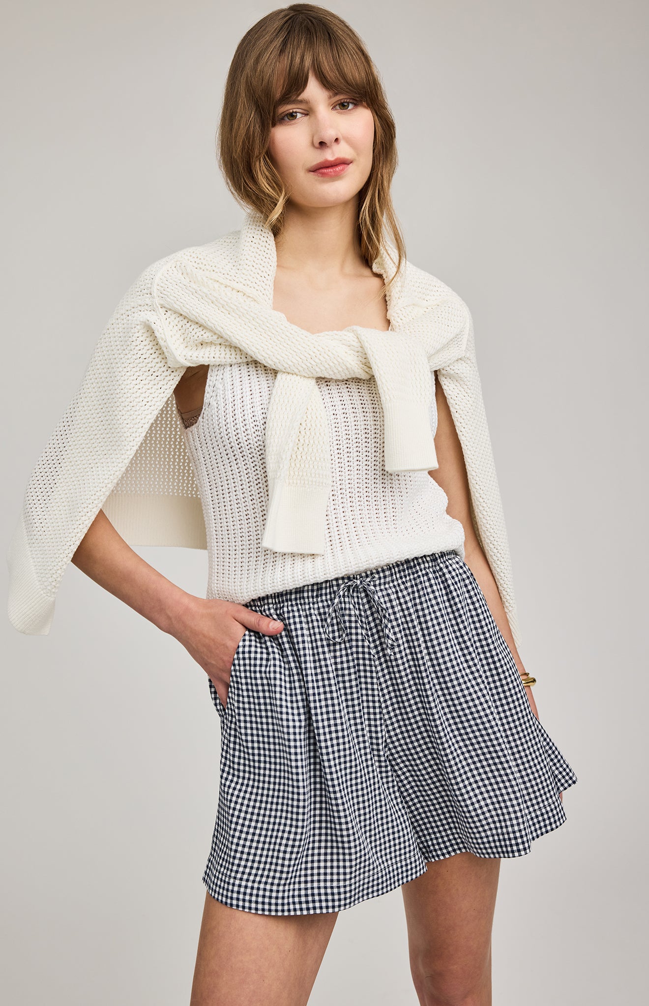 GENTLE FAWN QUINN SHORTS - NAVY GINGHAM