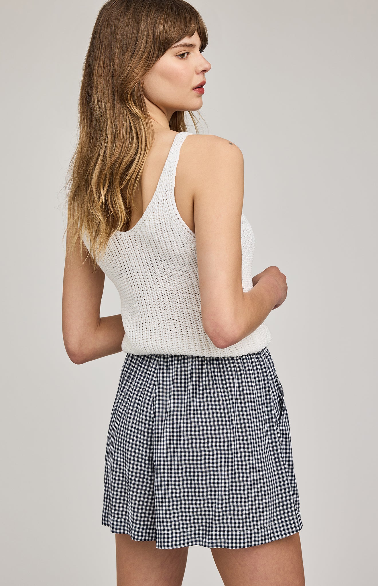 GENTLE FAWN QUINN SHORTS - NAVY GINGHAM