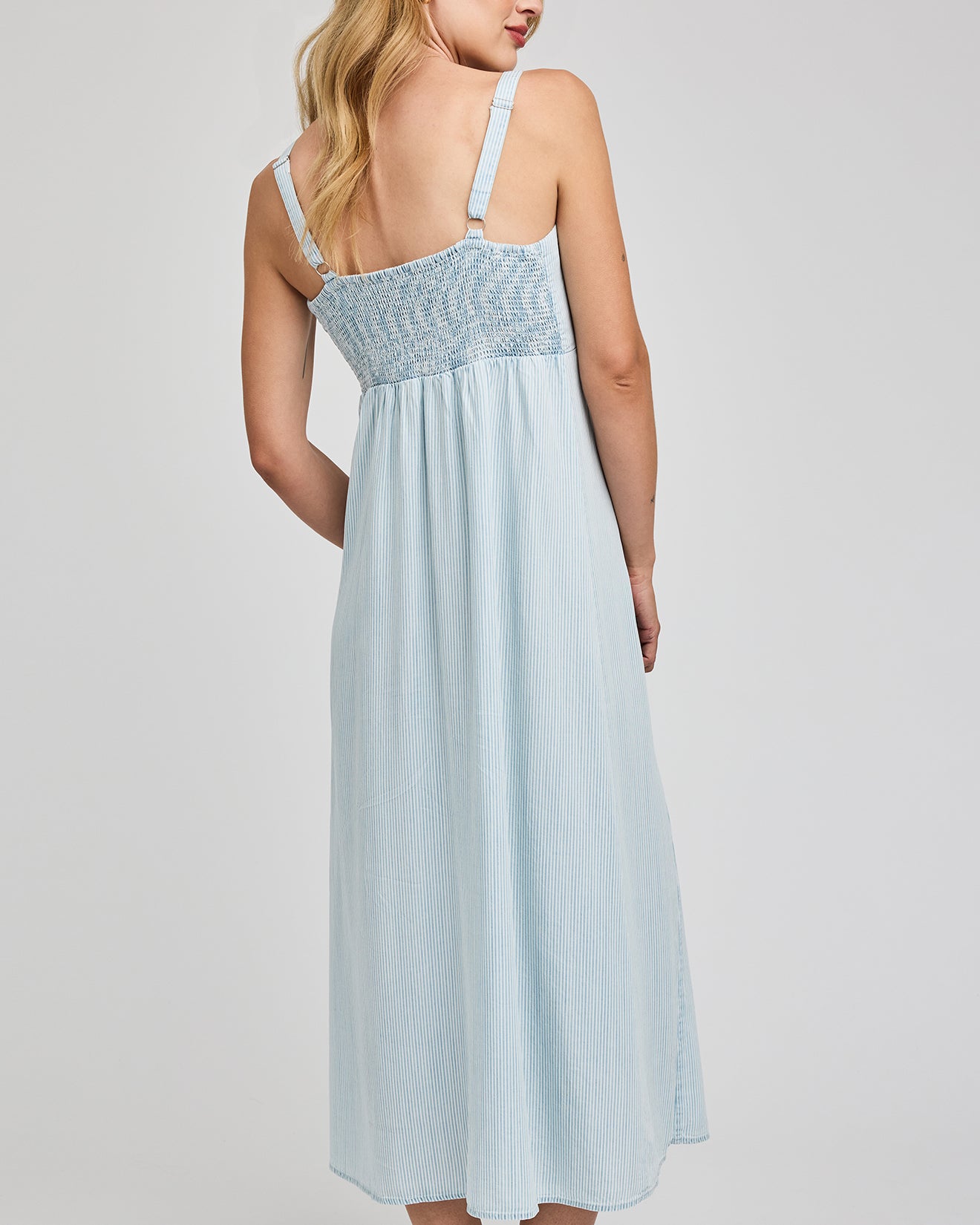 GENTLE FAWN RENATA MIDI DRESS - LIGHT BLUE STRIPE