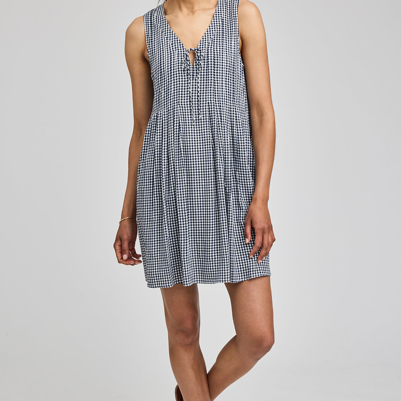 GENTLE FAWN ZOEY MINI DRESS - NAVY GINGHAM