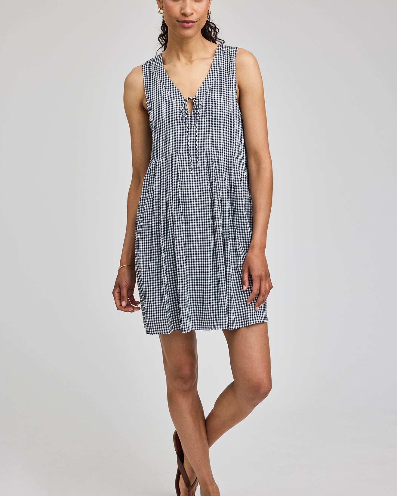GENTLE FAWN ZOEY MINI DRESS - NAVY GINGHAM