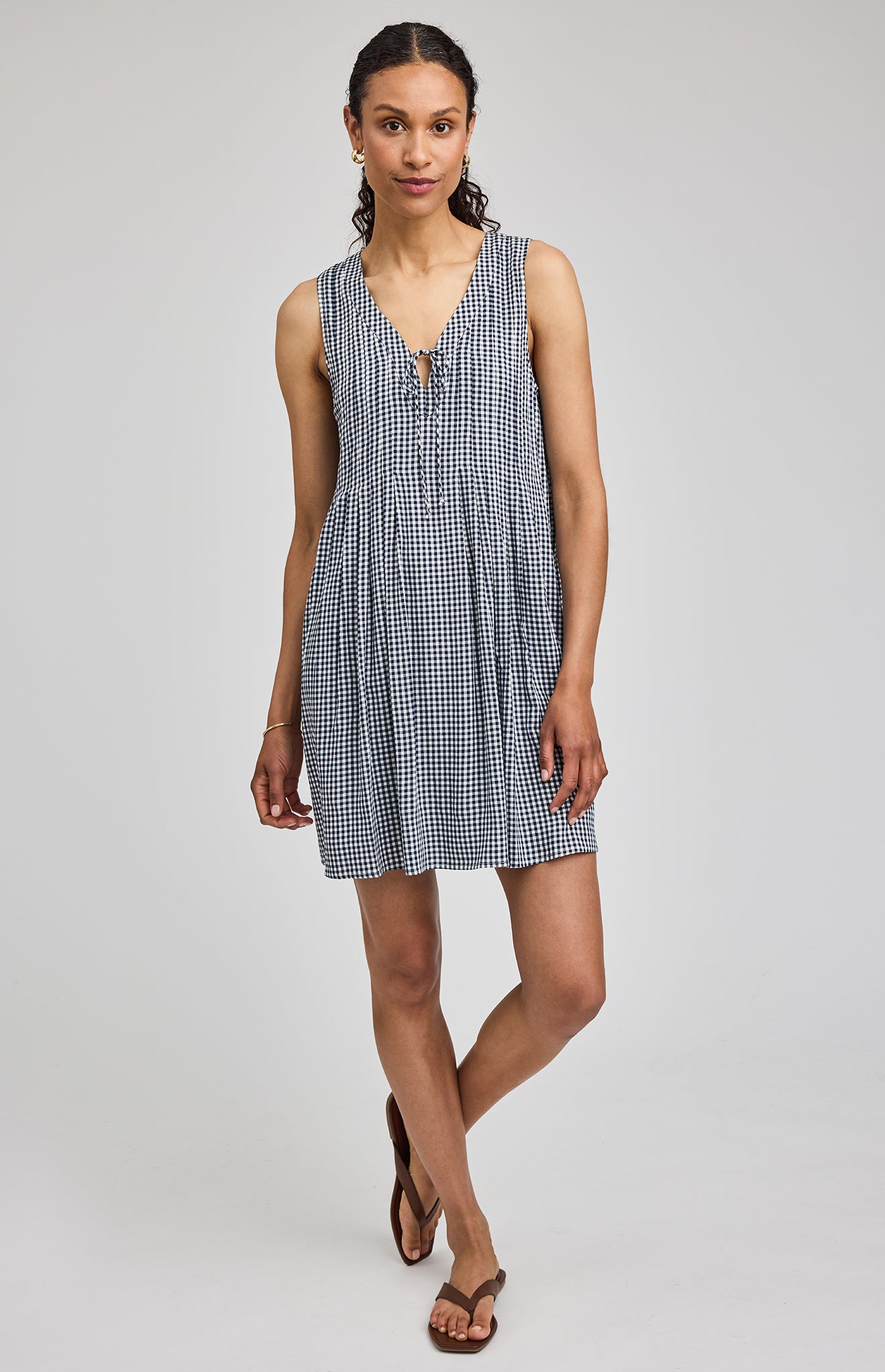GENTLE FAWN ZOEY MINI DRESS - NAVY GINGHAM