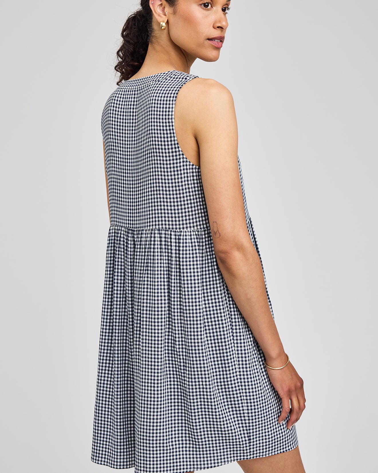 GENTLE FAWN ZOEY MINI DRESS - NAVY GINGHAM