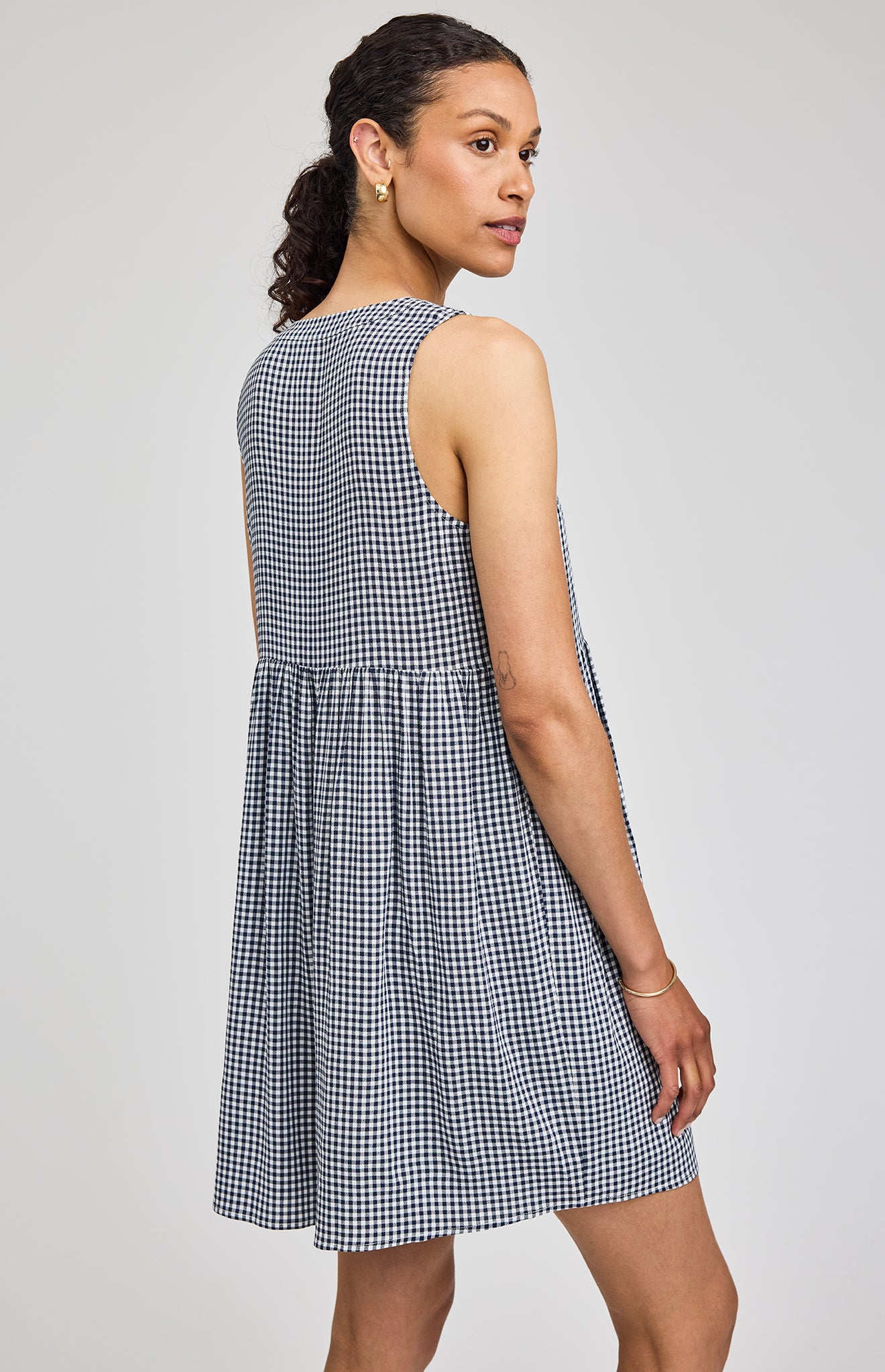 GENTLE FAWN ZOEY MINI DRESS - NAVY GINGHAM