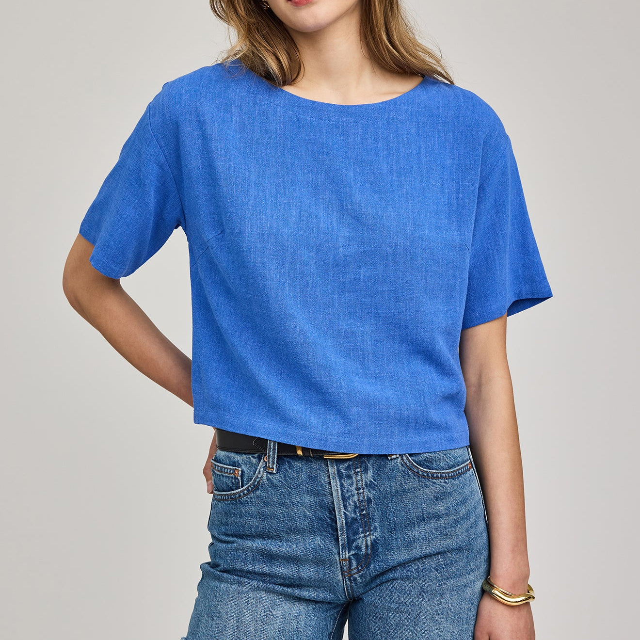 GENTLE FAWN GEMINI SS LINEN TOP - RIVIERA