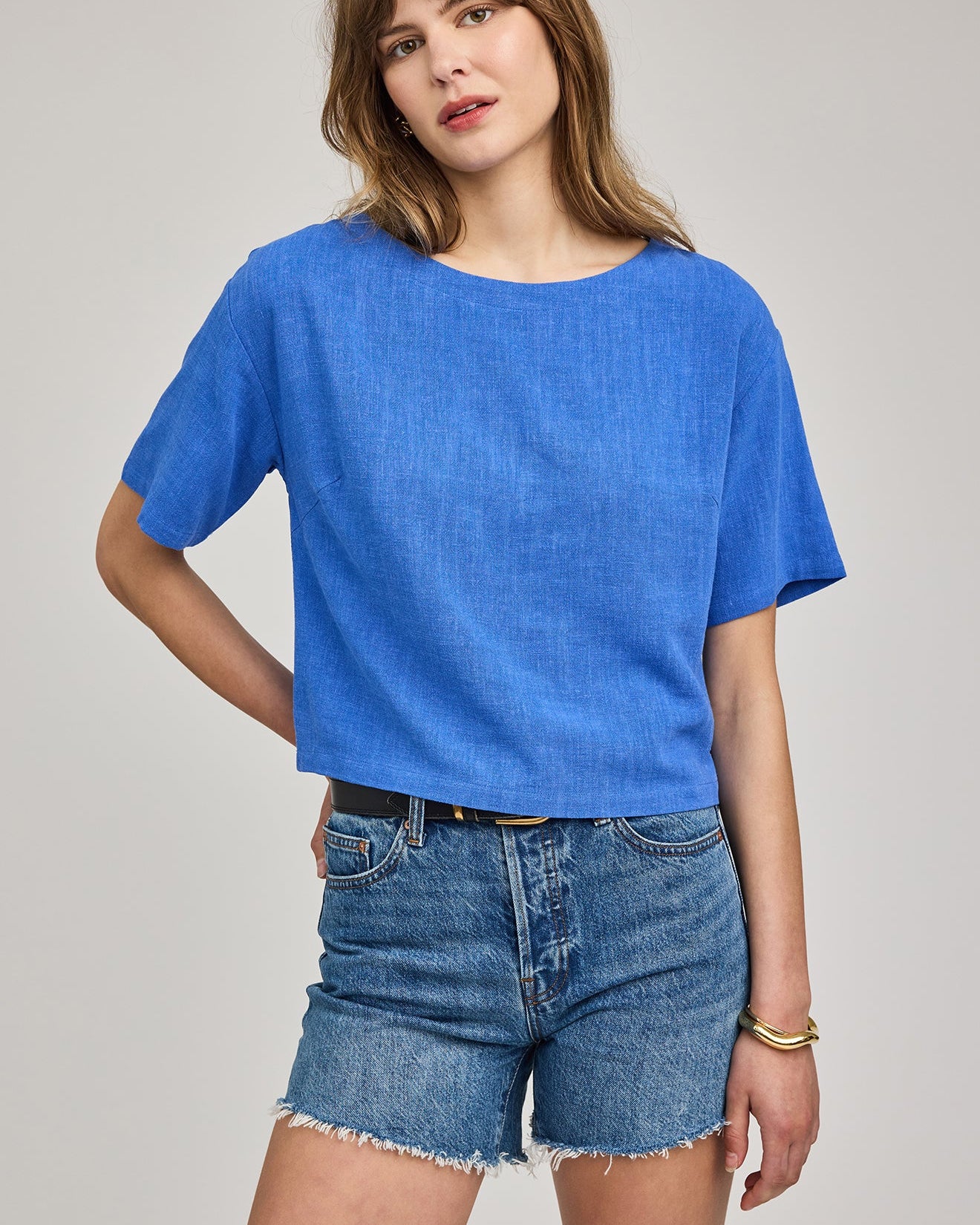 GENTLE FAWN GEMINI SS LINEN TOP - RIVIERA