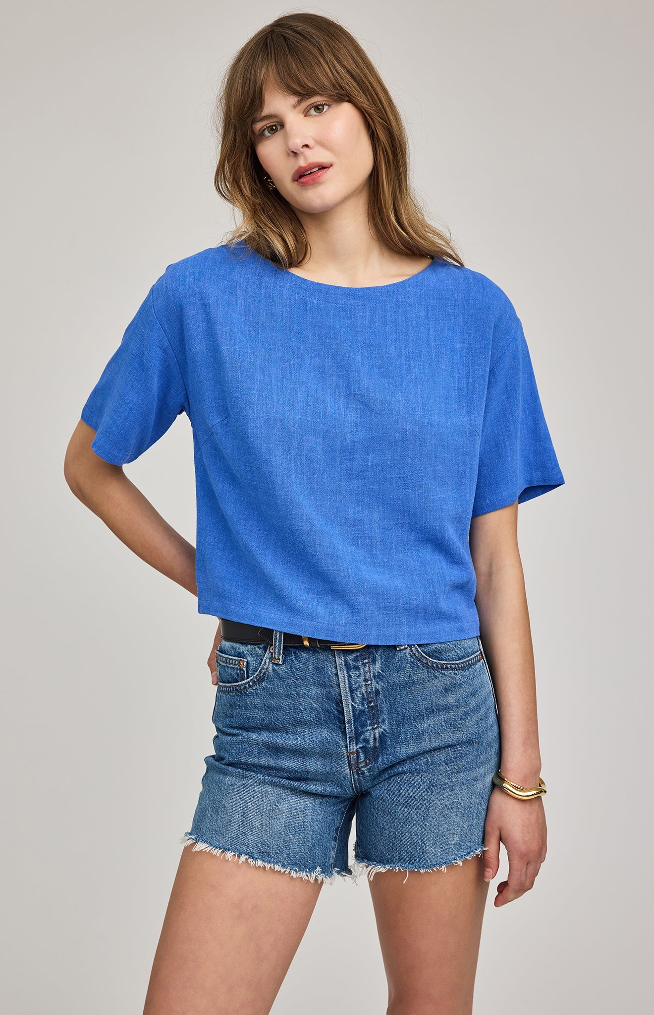 GENTLE FAWN GEMINI SS LINEN TOP - RIVIERA