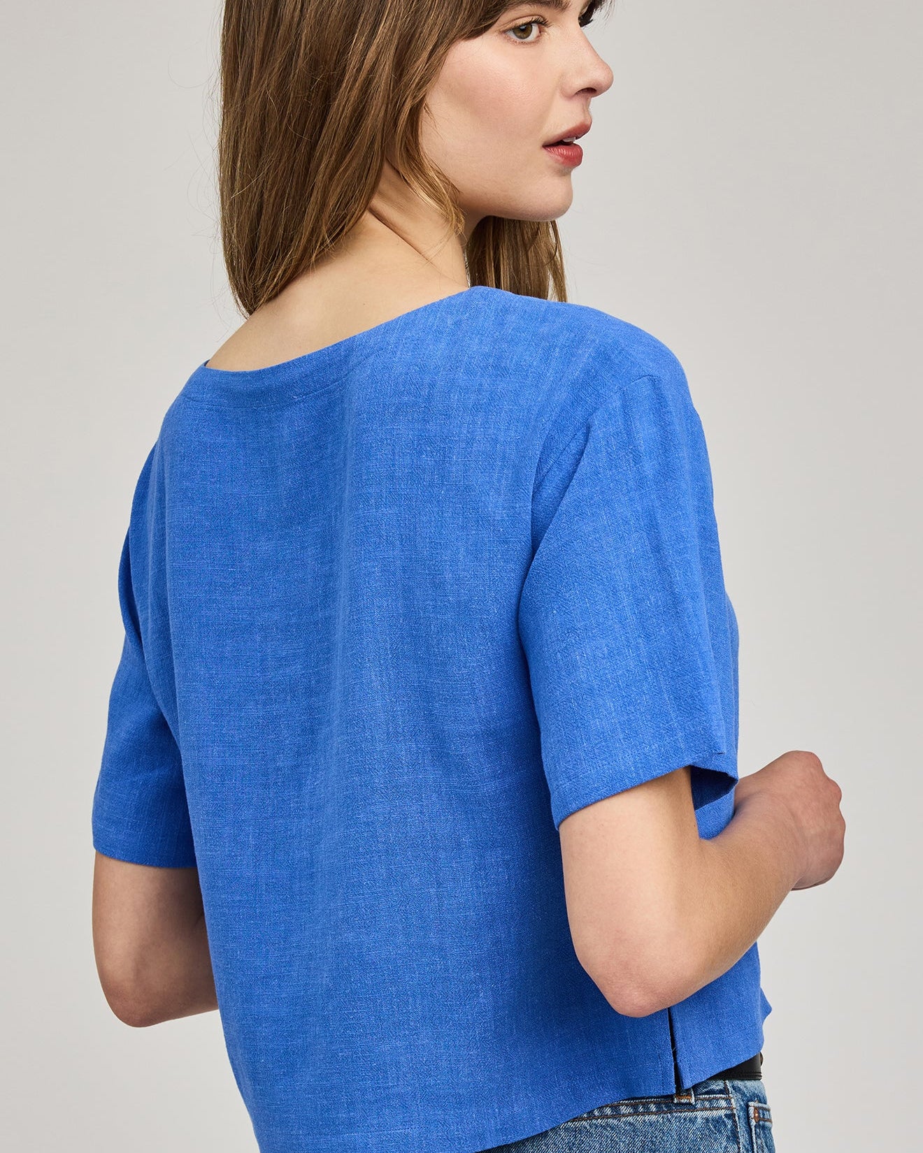 GENTLE FAWN GEMINI SS LINEN TOP - RIVIERA