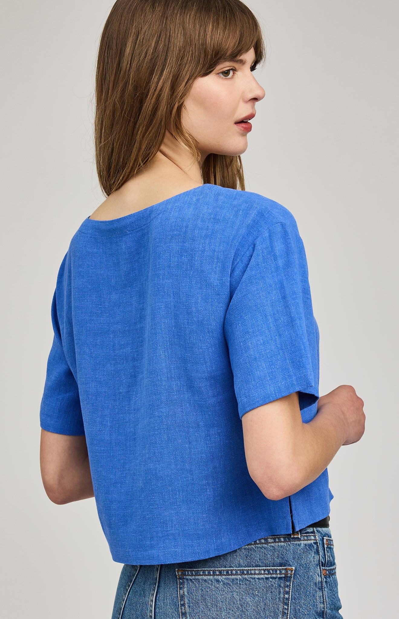 GENTLE FAWN GEMINI SS LINEN TOP - RIVIERA