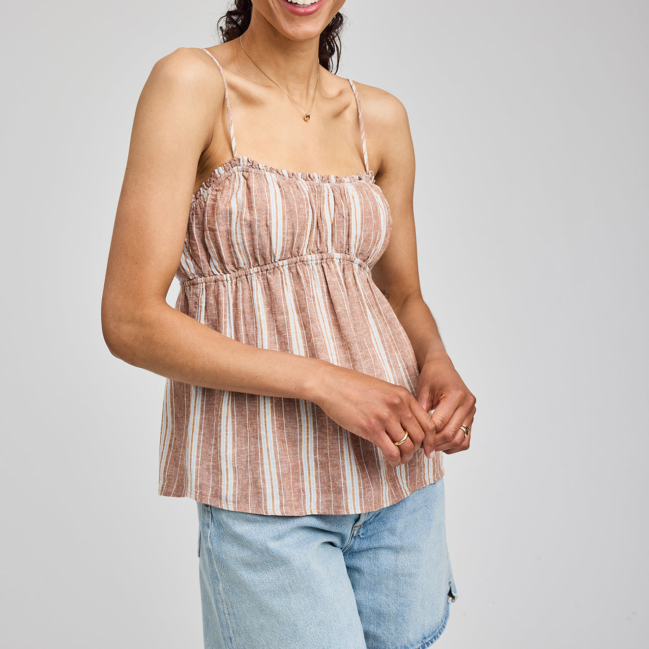 GENTLE FAWN ROSIE TANK - CAPPUCCHINO STRIPE