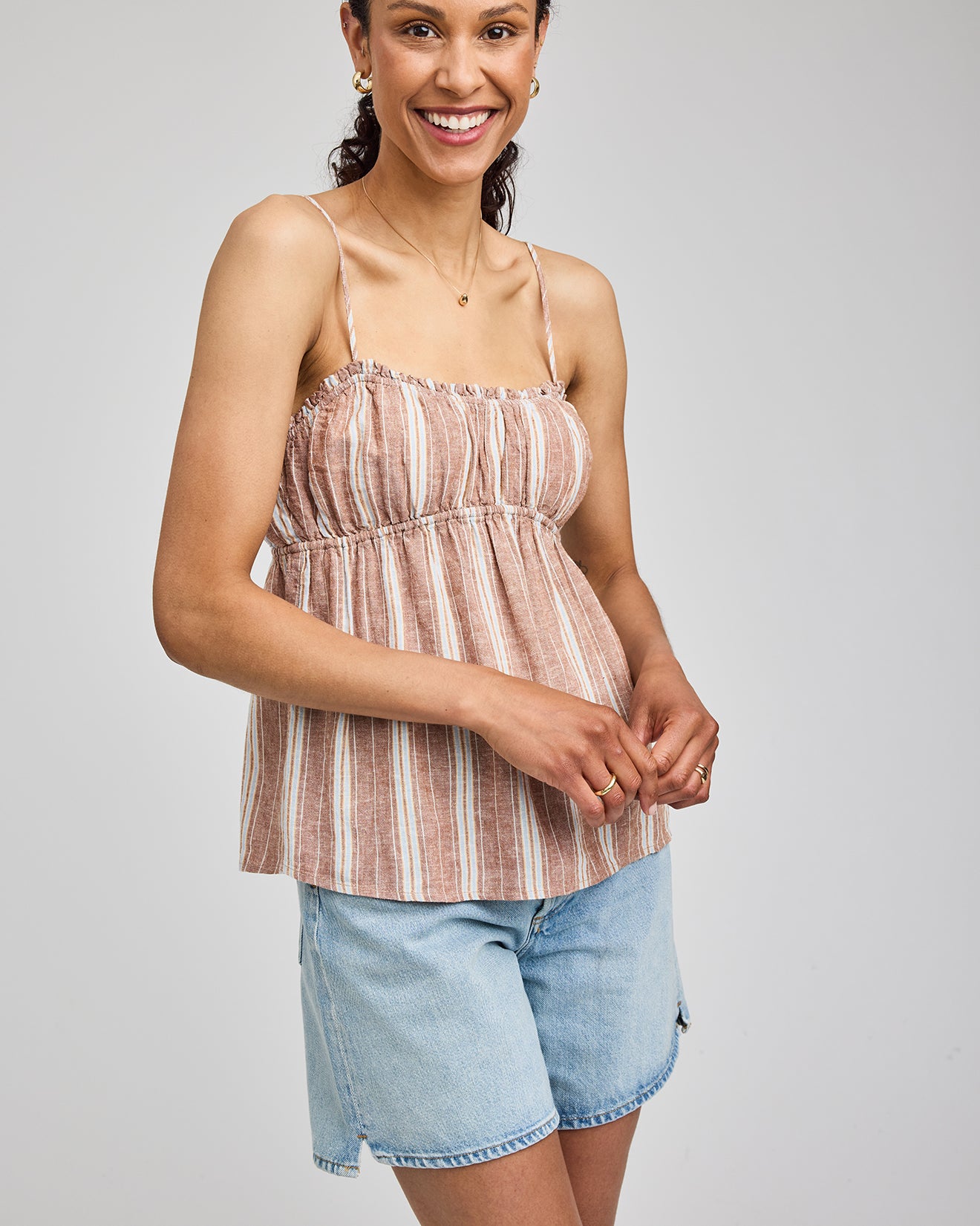GENTLE FAWN ROSIE TANK - CAPPUCCHINO STRIPE