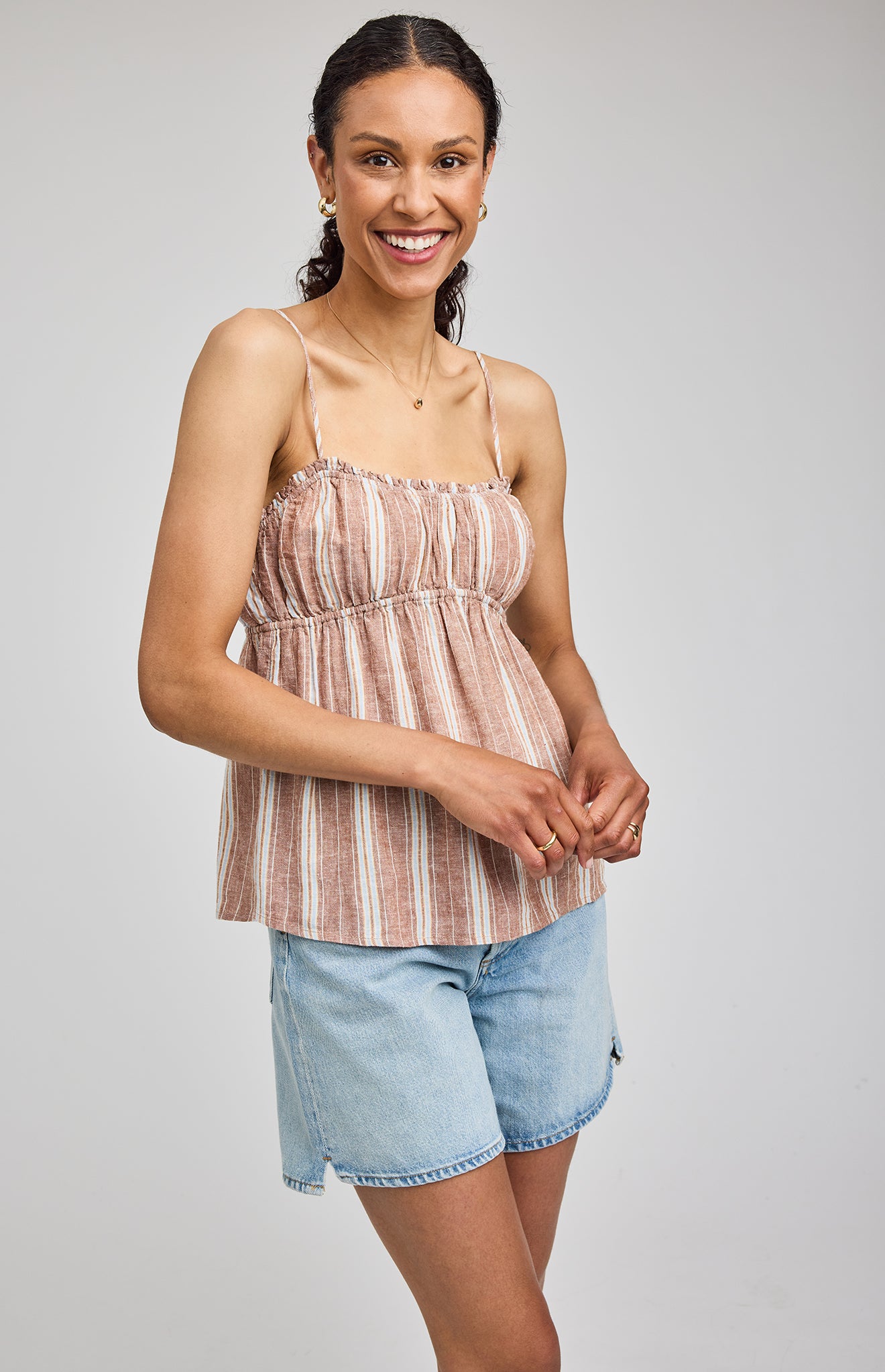 GENTLE FAWN ROSIE TANK - CAPPUCCHINO STRIPE
