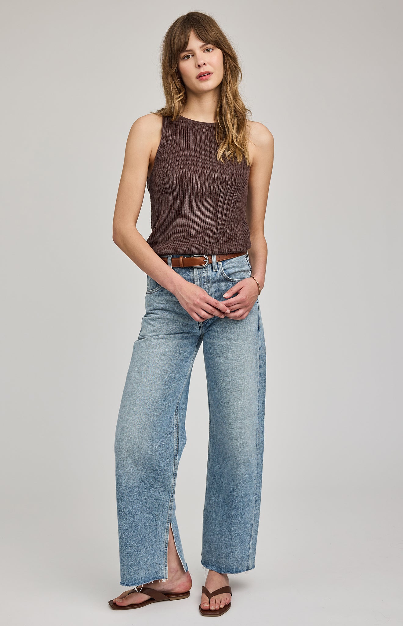 GENTLE FAWN KELSIE KNIT TANK - HEATHER ESPRESSO