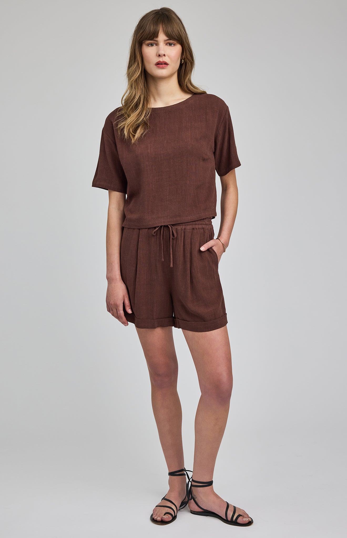 GENTLE FAWN JUNO PULL ON SHORTS - ESPRESSO