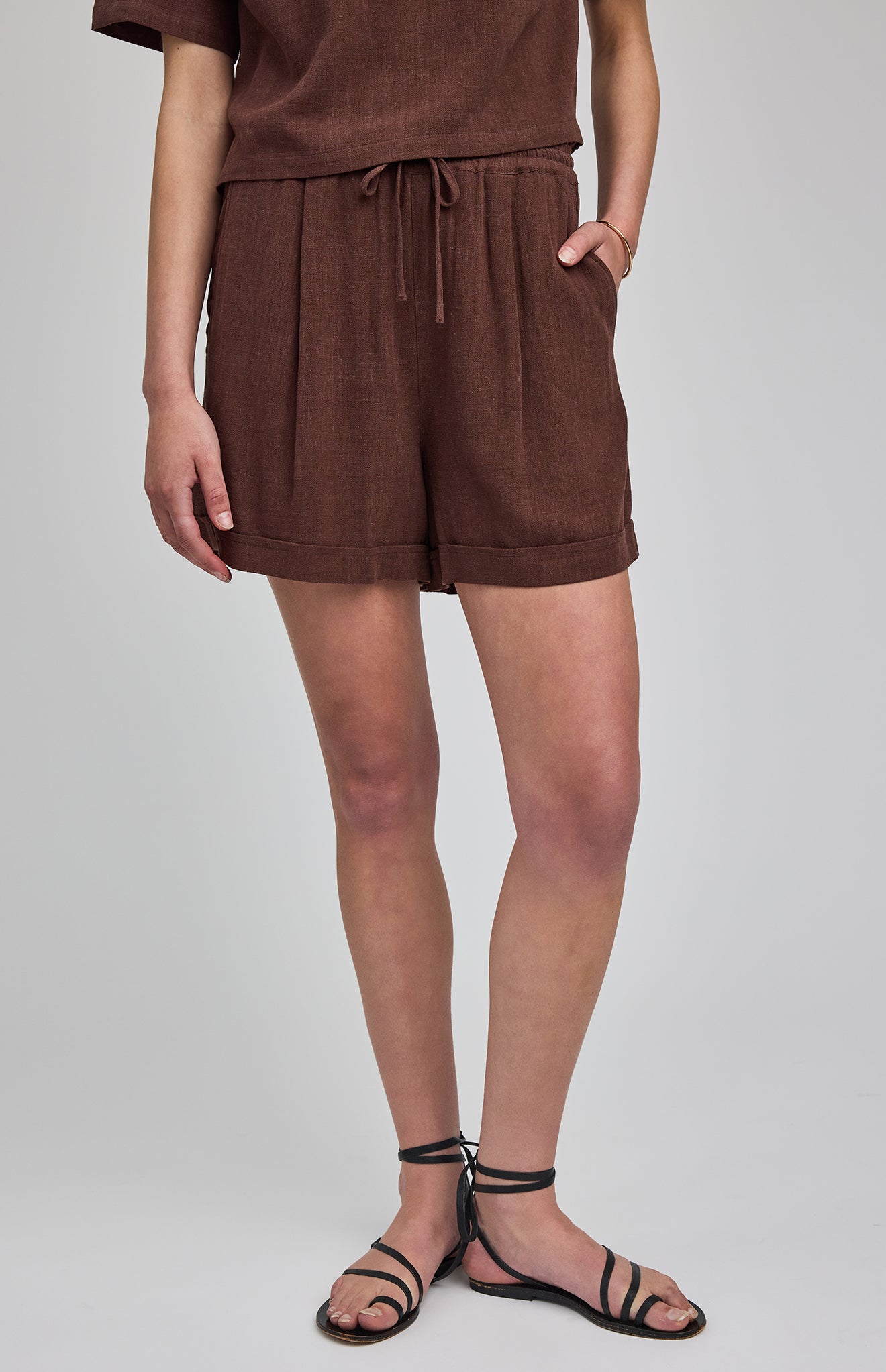 GENTLE FAWN JUNO PULL ON SHORTS - ESPRESSO