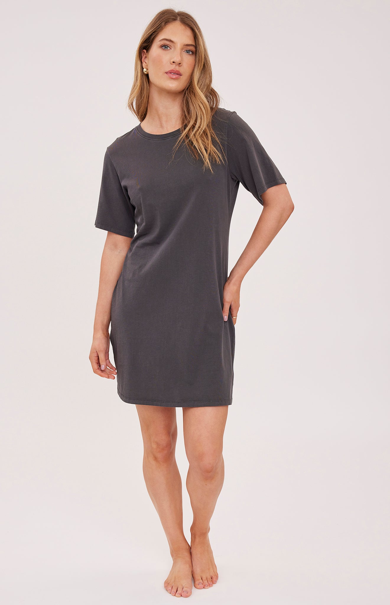 GENTLE FAWN CINDY T SHIRT DRESS - WASHED BLACK