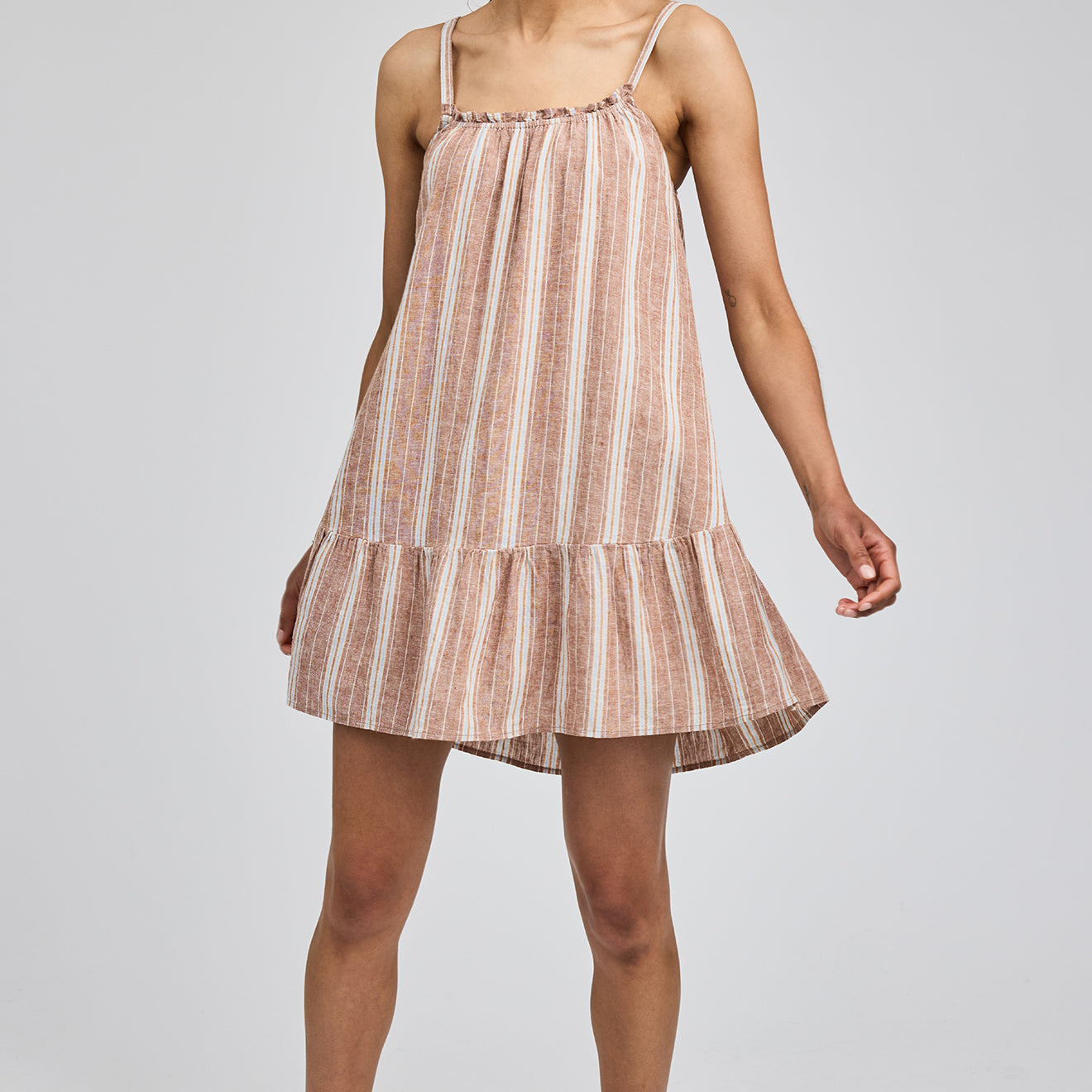 GENTLE FAWN STEPHANIE DRESS - CAPPUCCINO STRIPE