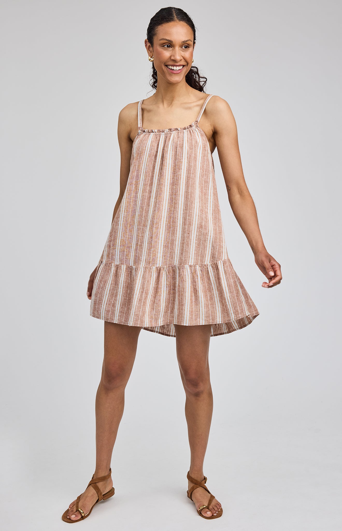 GENTLE FAWN STEPHANIE DRESS - CAPPUCCINO STRIPE