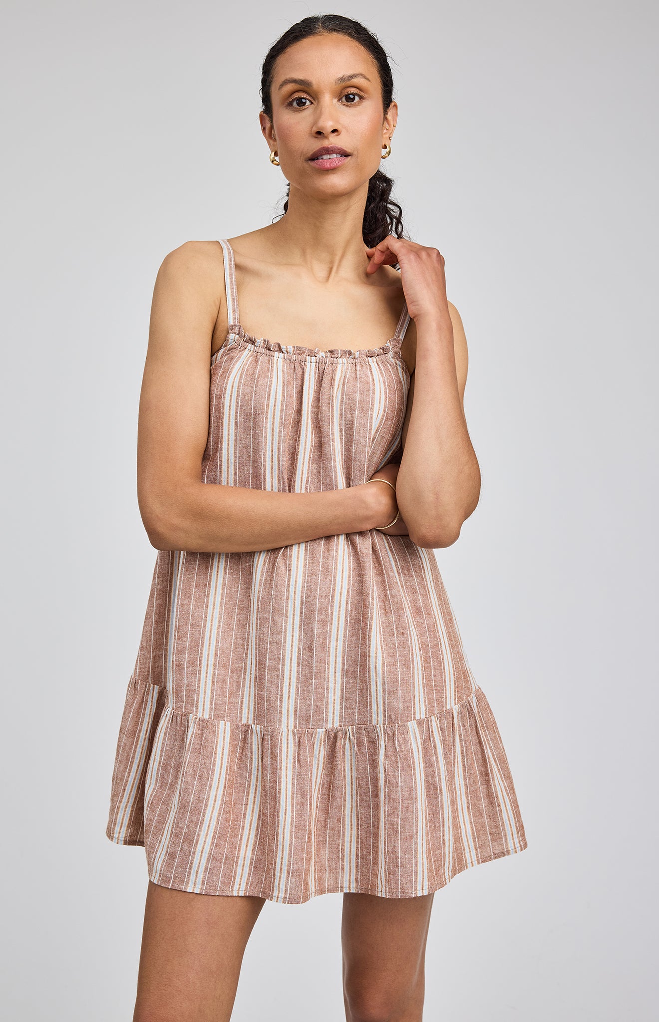 GENTLE FAWN STEPHANIE DRESS - CAPPUCCINO STRIPE