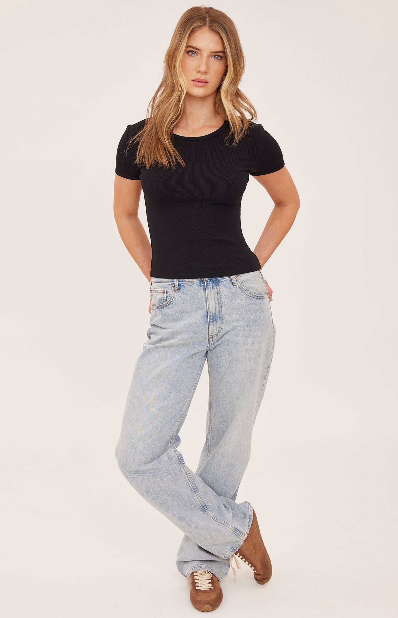 *PRE ORDER* GENTLE FAWN DAYNA RIBBED TEE - BLACK