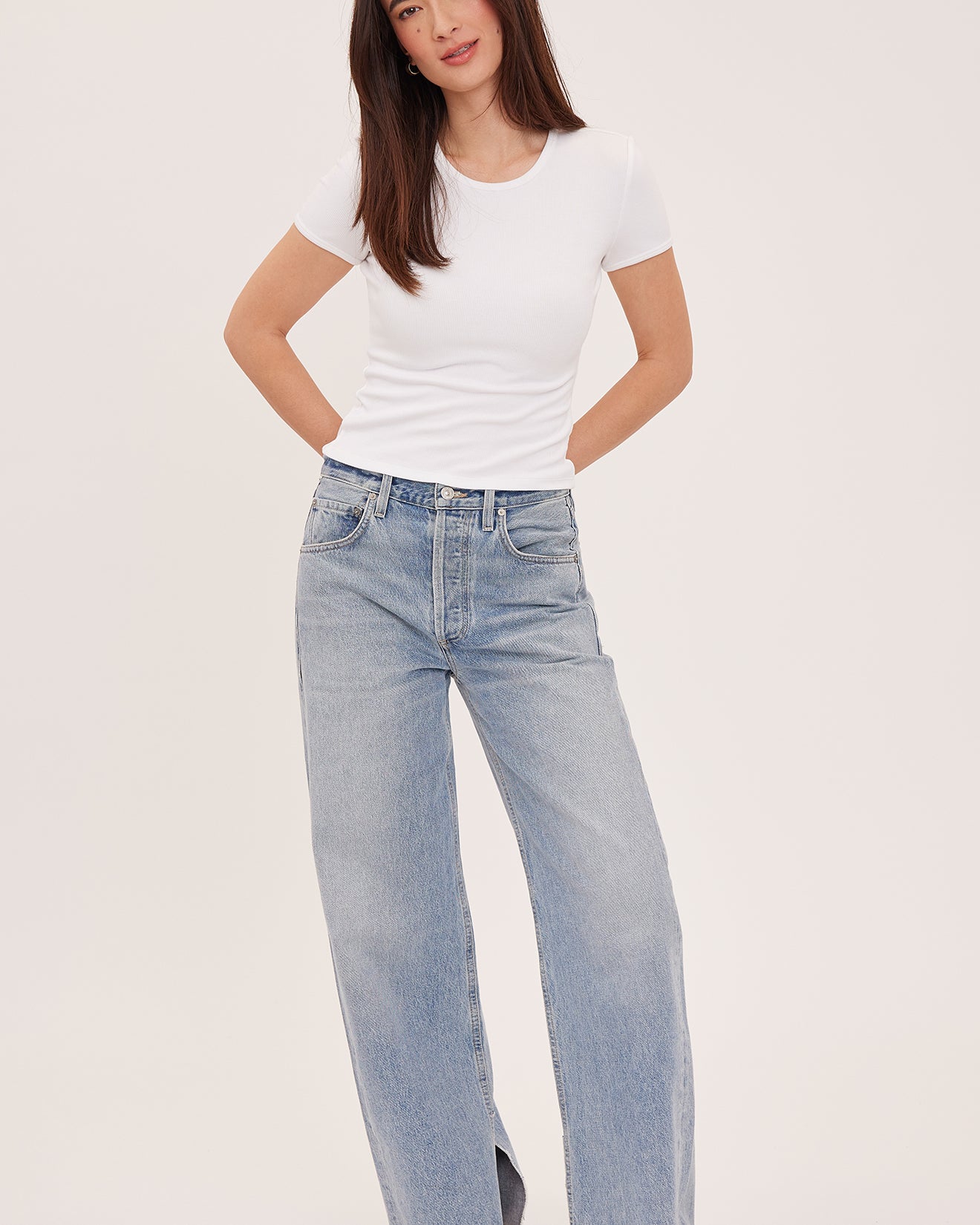 GENTLE FAWN DAYNA RIBBED TEE - WHITE