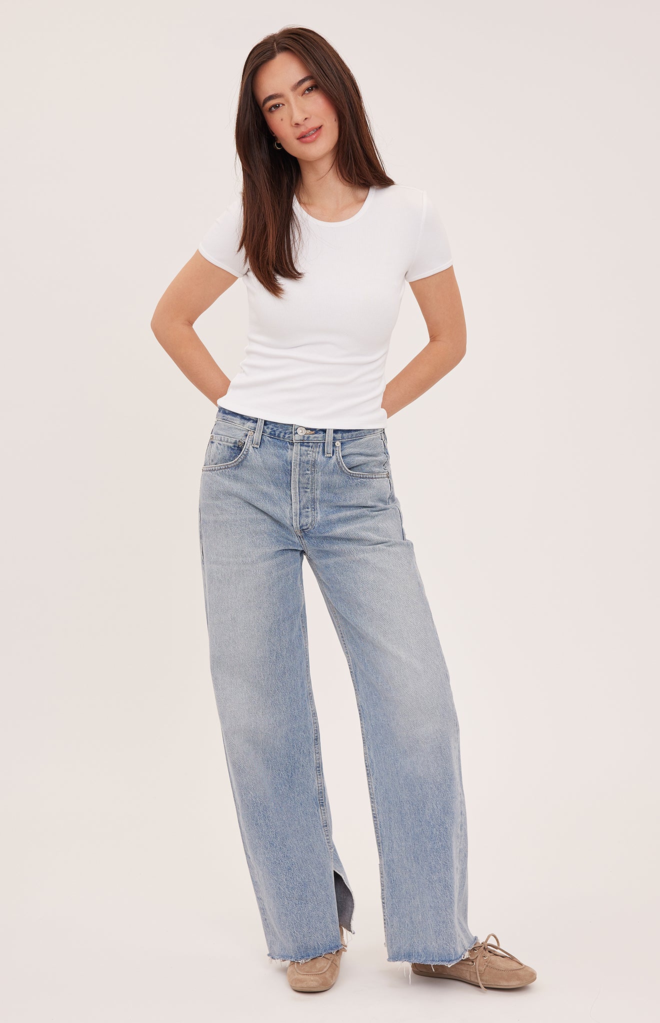 *PRE ORDER* GENTLE FAWN DAYNA RIBBED TEE - WHITE