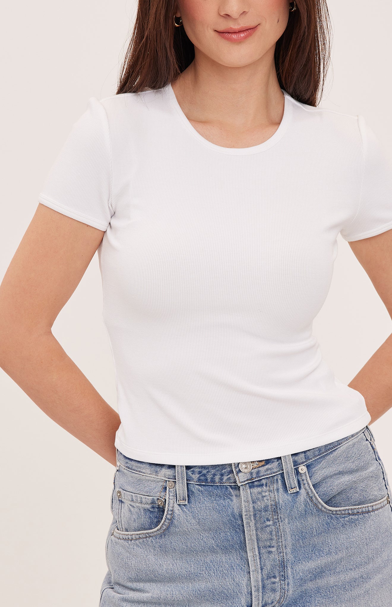 *PRE ORDER* GENTLE FAWN DAYNA RIBBED TEE - WHITE
