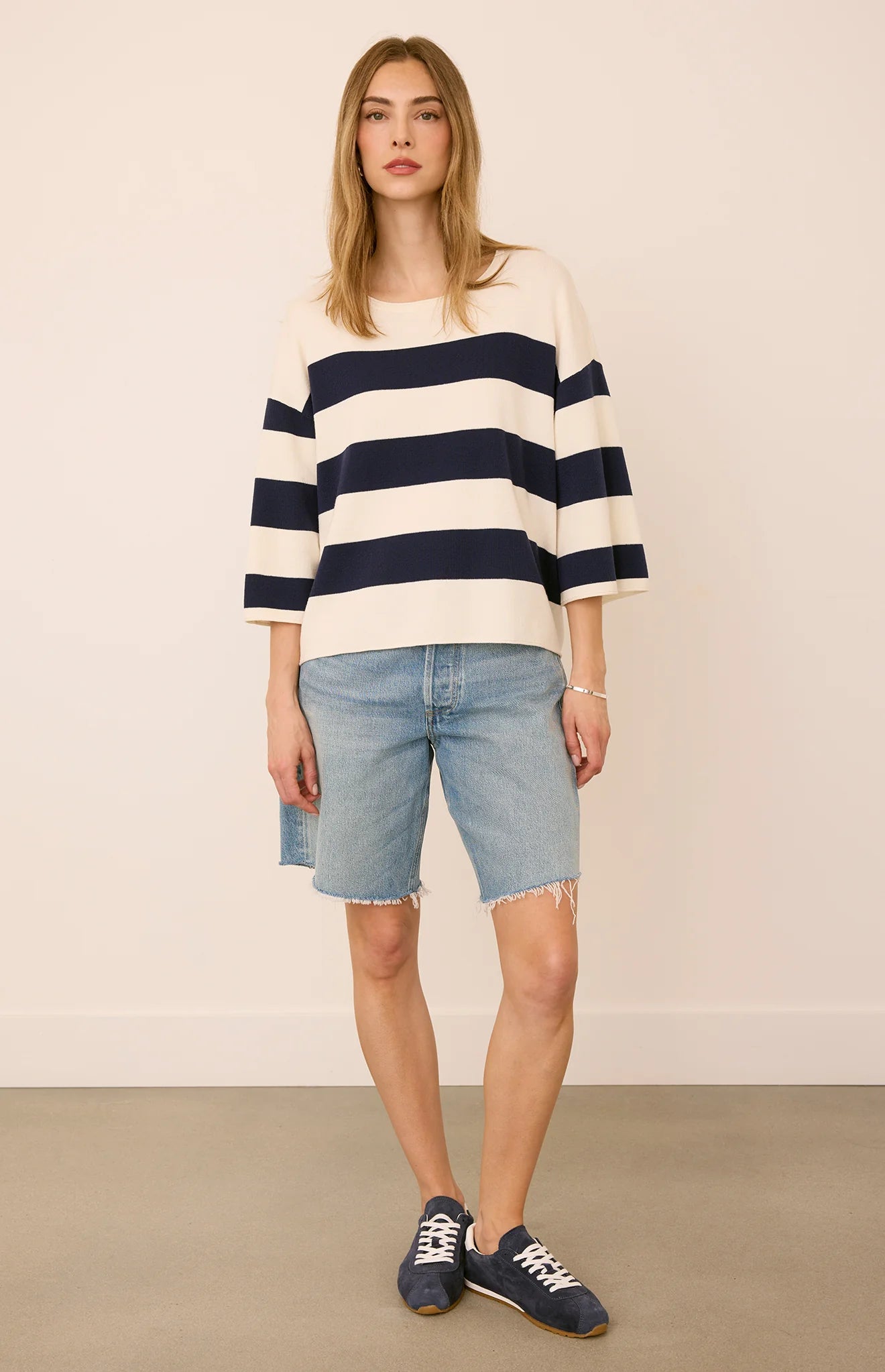 *PRE ORDER* GENTLE FAWN AMINA KNIT PULLOVER - NAVY STRIPE