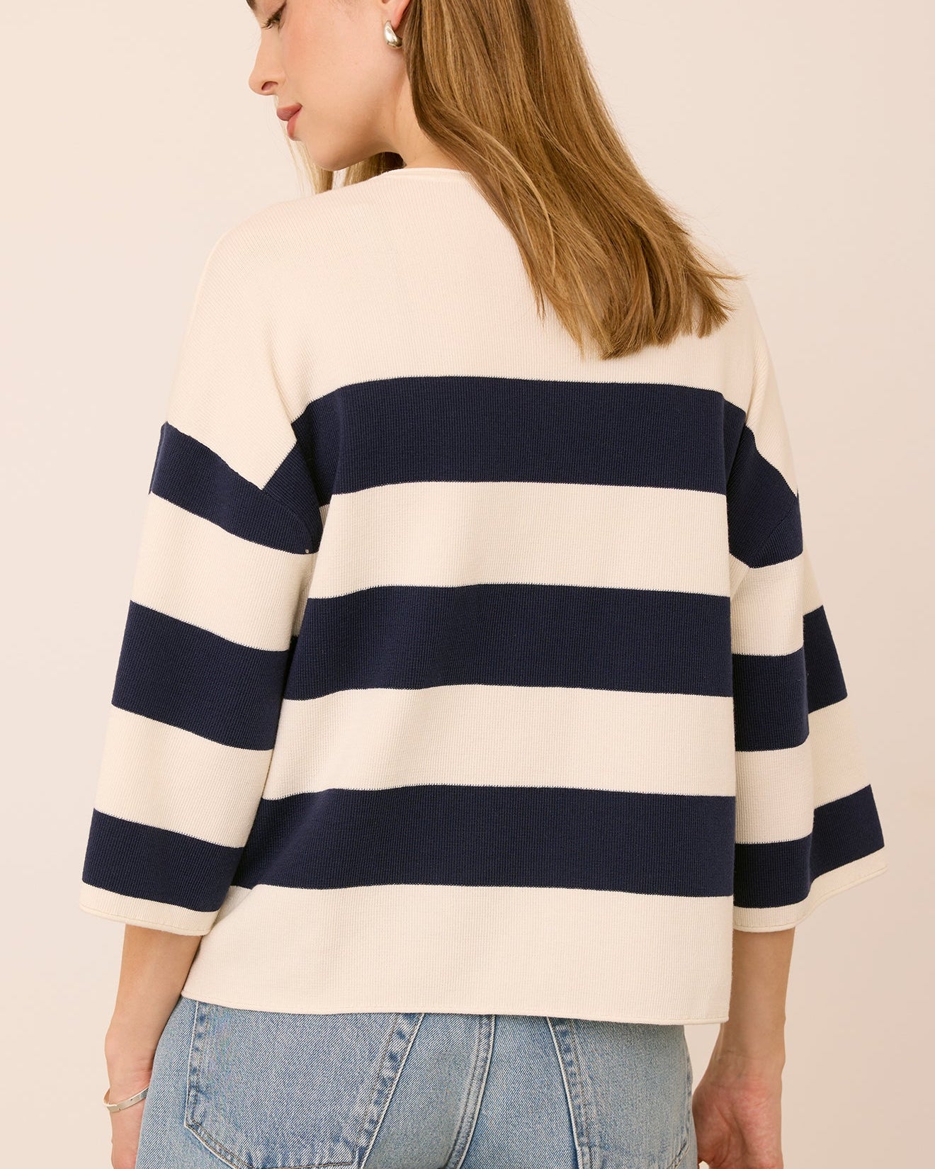 GENTLE FAWN AMINA KNIT PULLOVER - NAVY STRIPE