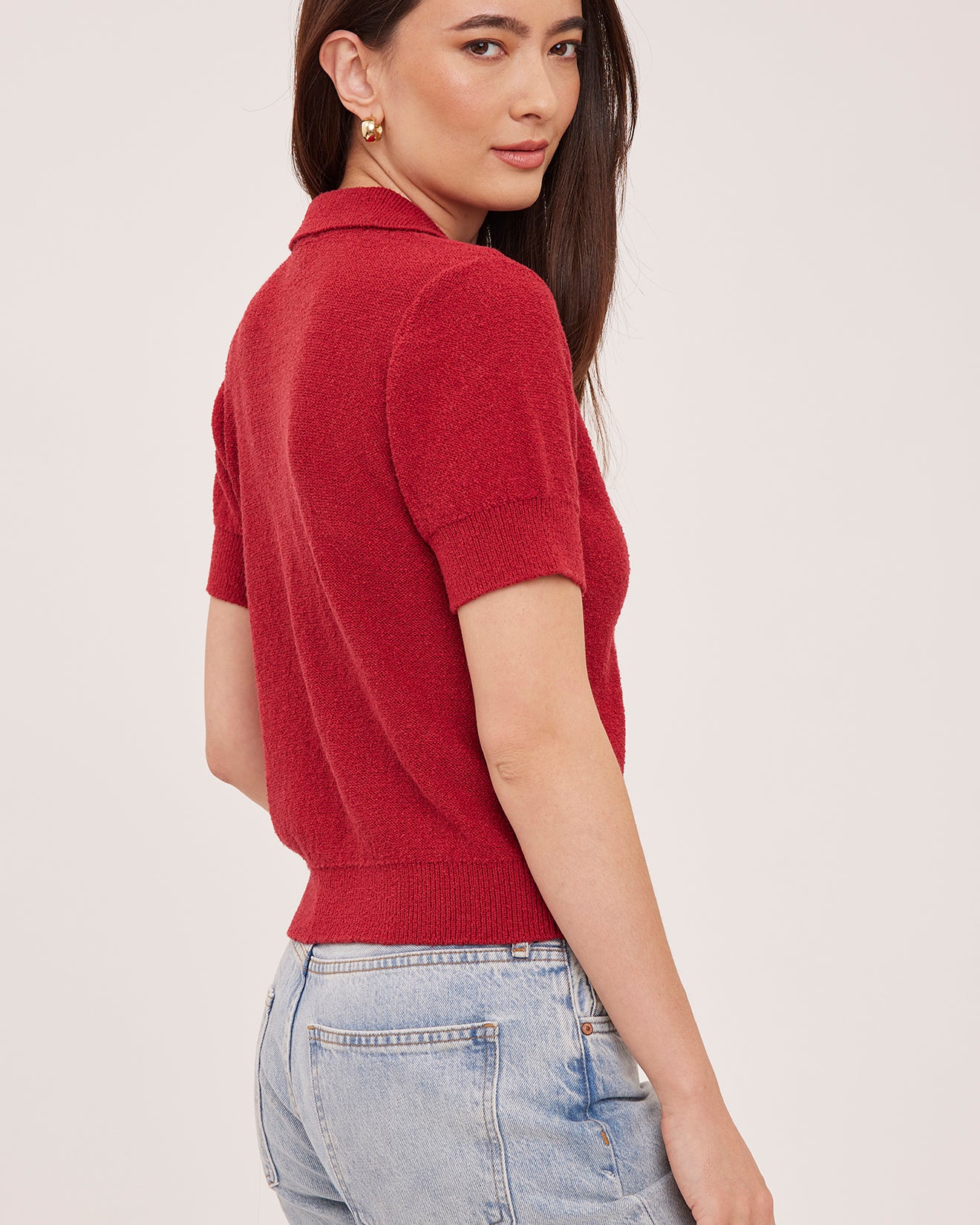 GENTLE FAWN TATUM COLLARED TEE - CRANBERRY