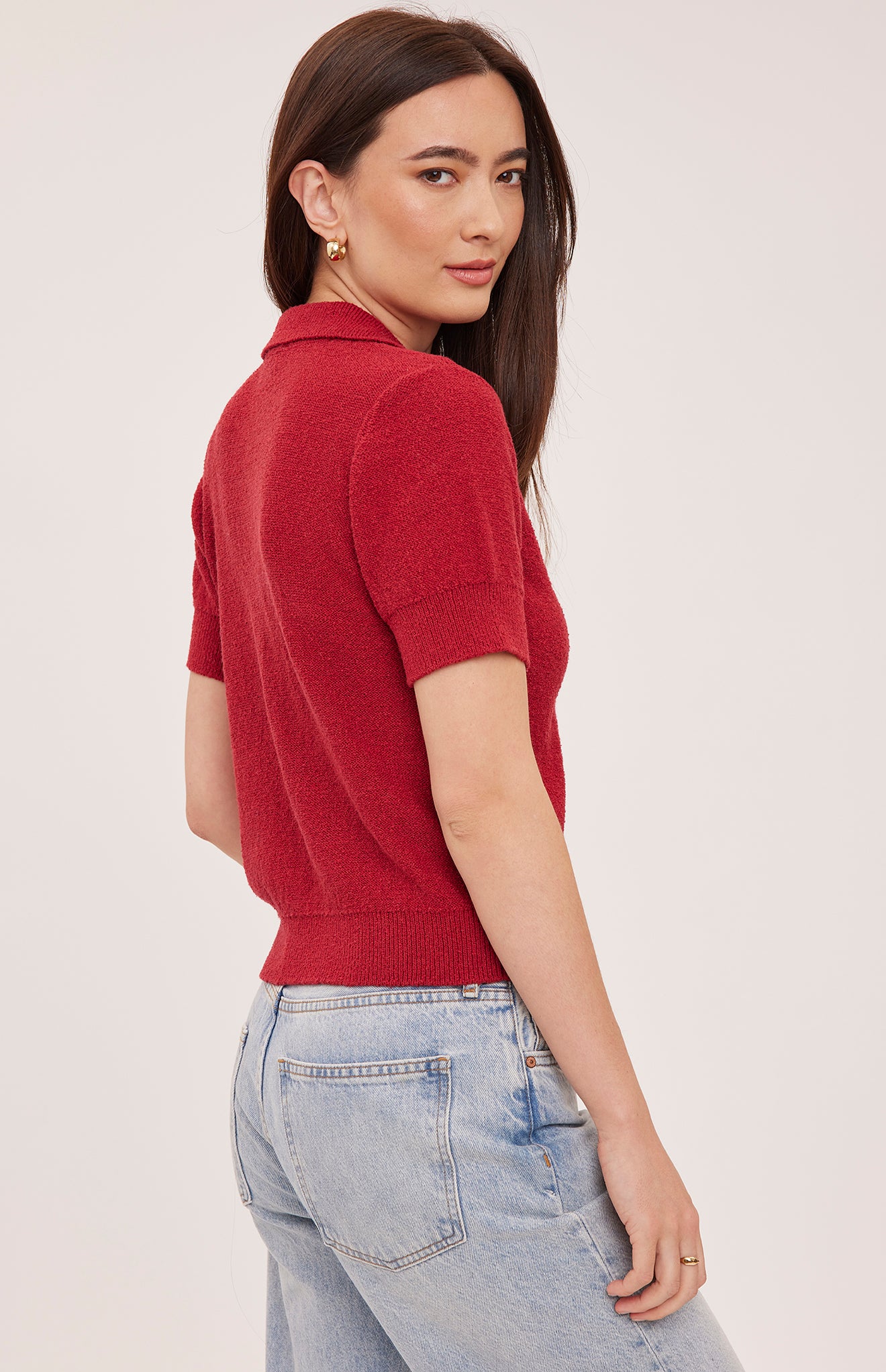 *PRE ORDER* GENTLE FAWN TATUM COLLARED TEE - CRANBERRY