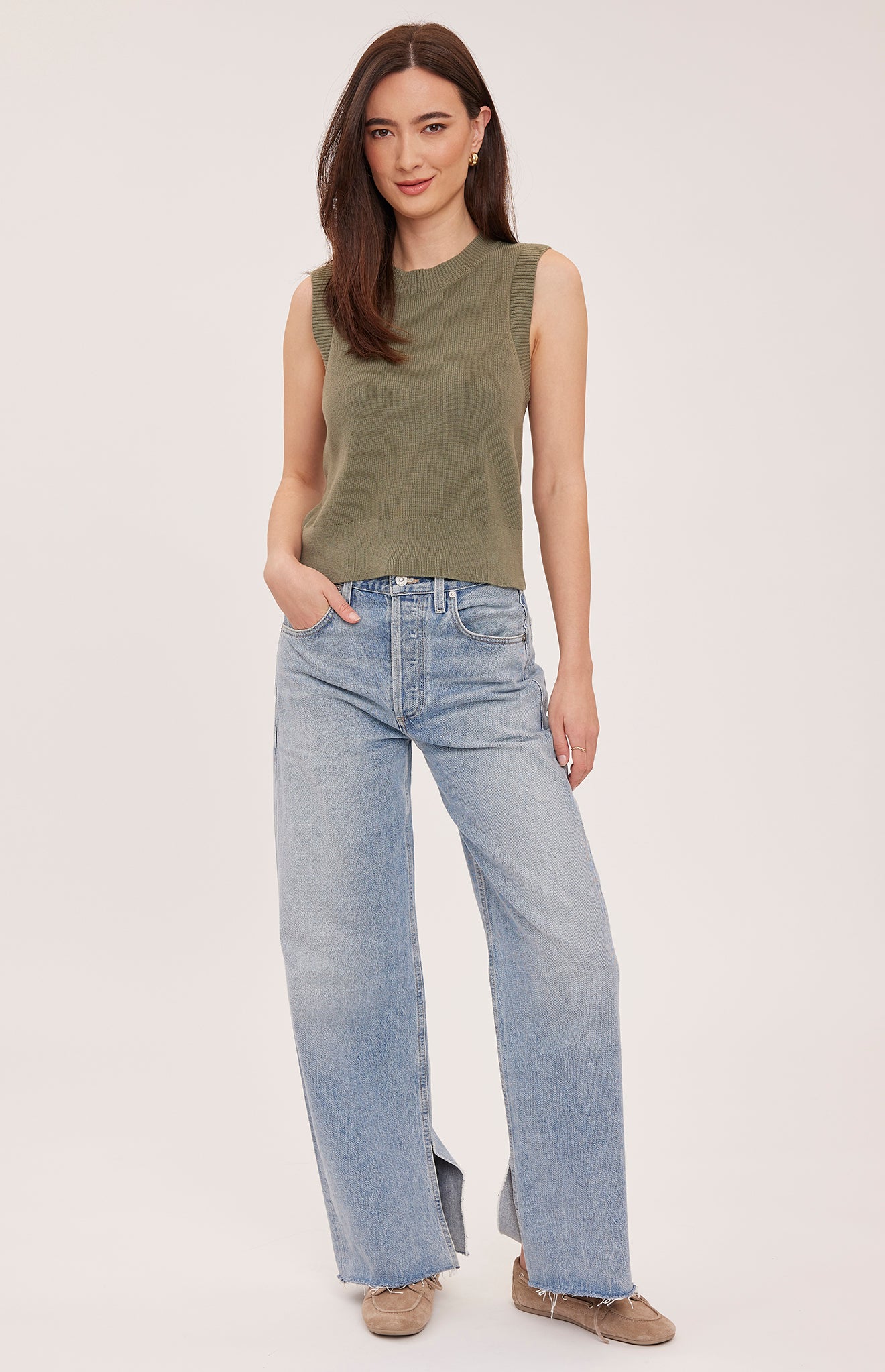 *PRE ORDER* GENTLE FAWN SKYLAR KNIT TANK - SAGE
