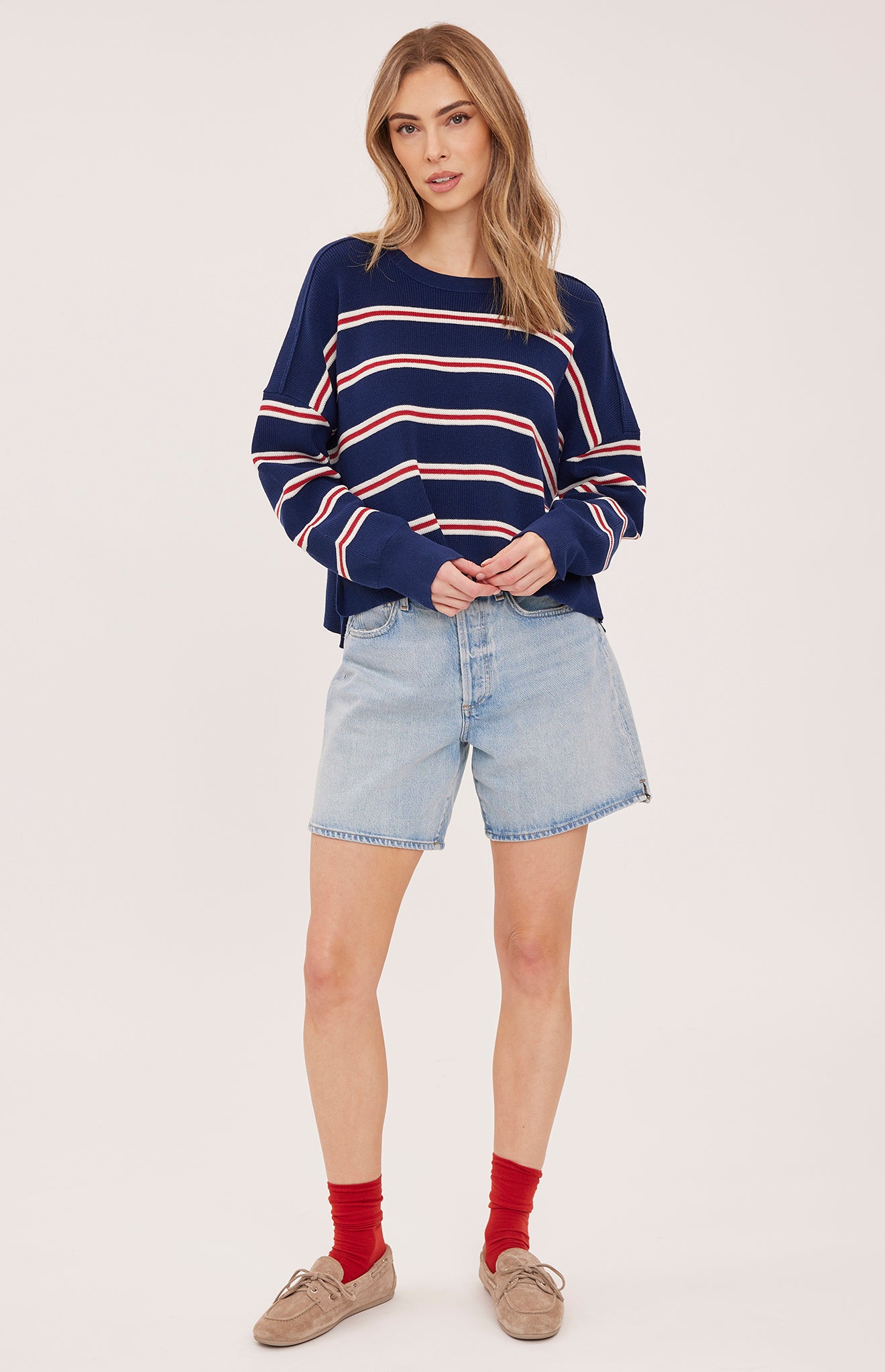 *PRE ORDER* GENTLE FAWN ECHO PULLOVER - NAVY STRIPE