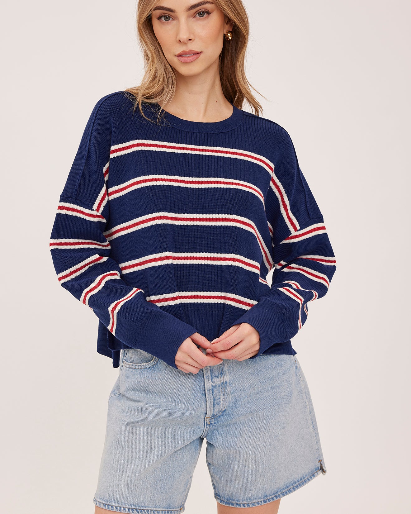 GENTLE FAWN ECHO PULLOVER - NAVY STRIPE