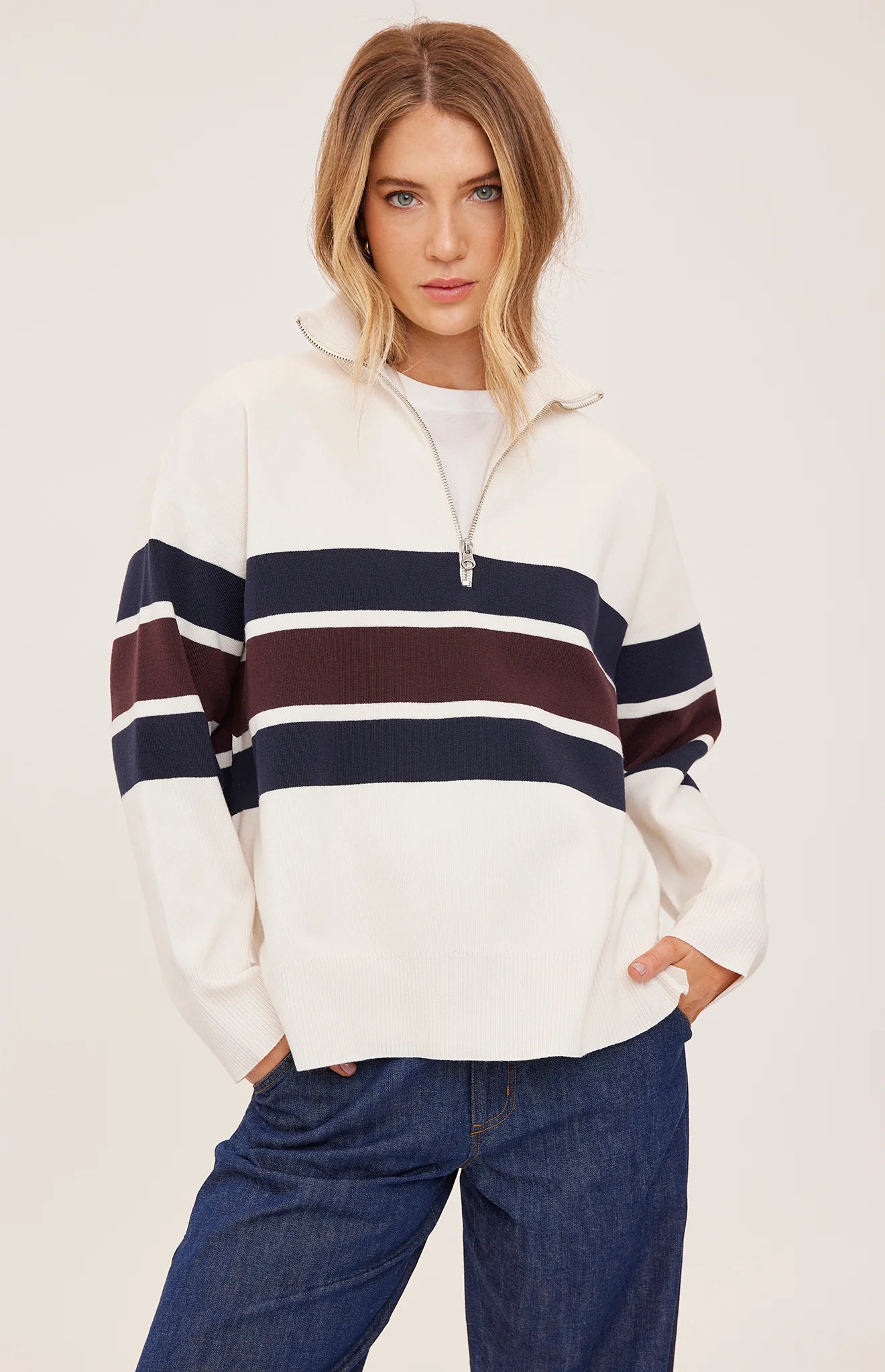 GENTLE FAWN IDRIS STRIPED PULLOVER - CREAM STRIPE