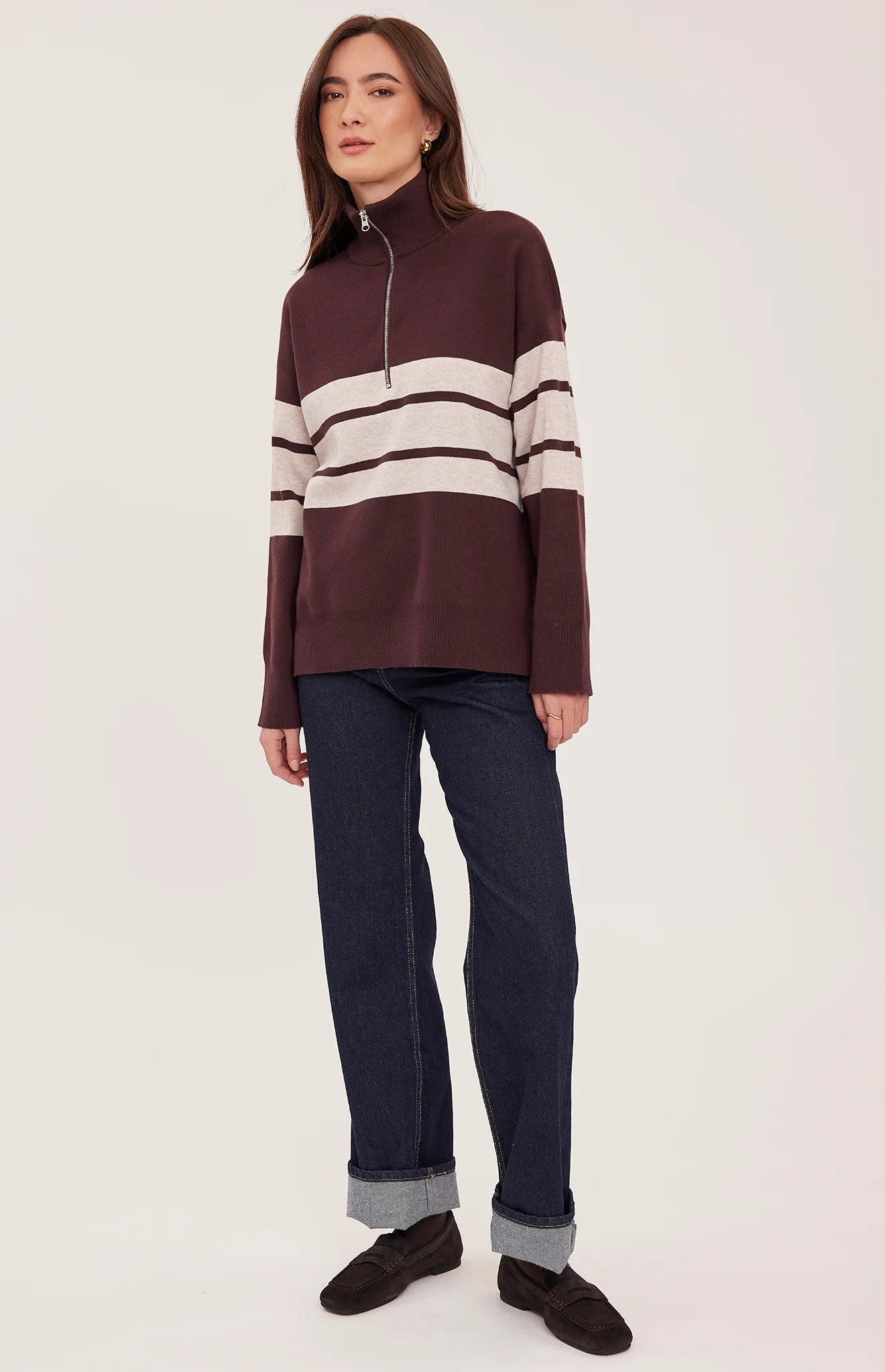 GENTLE FAWN IDRIS STRIPED PULLOVER - FIG