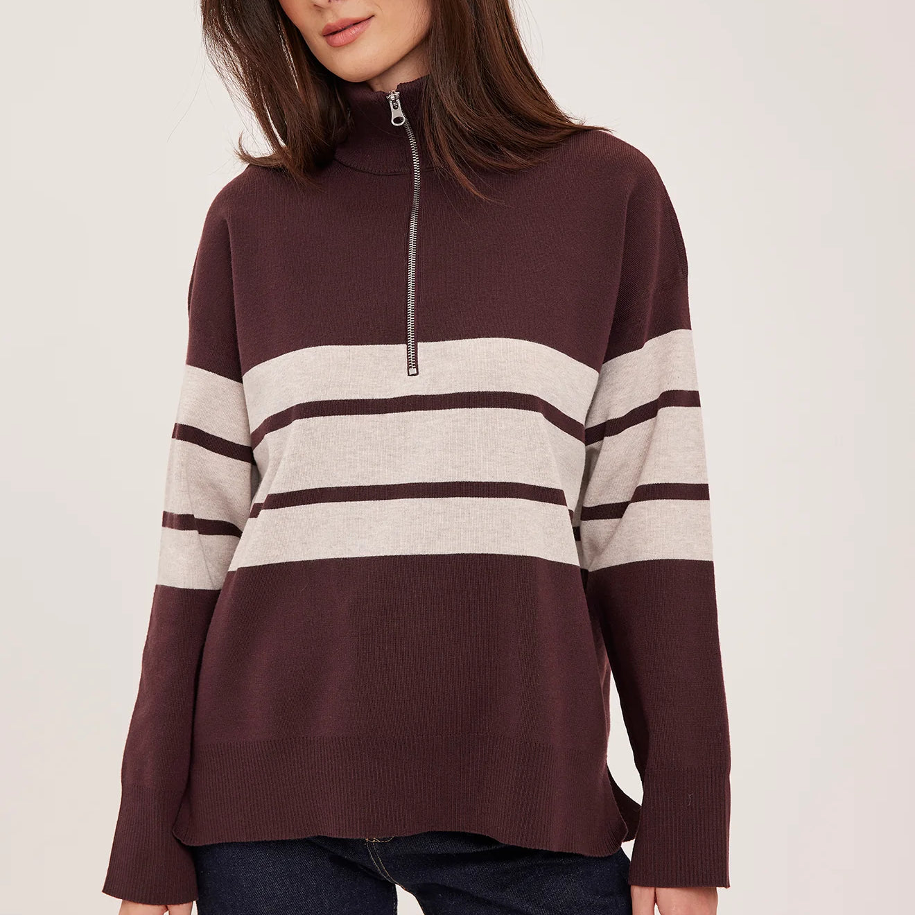 GENTLE FAWN IDRIS STRIPED PULLOVER - FIG