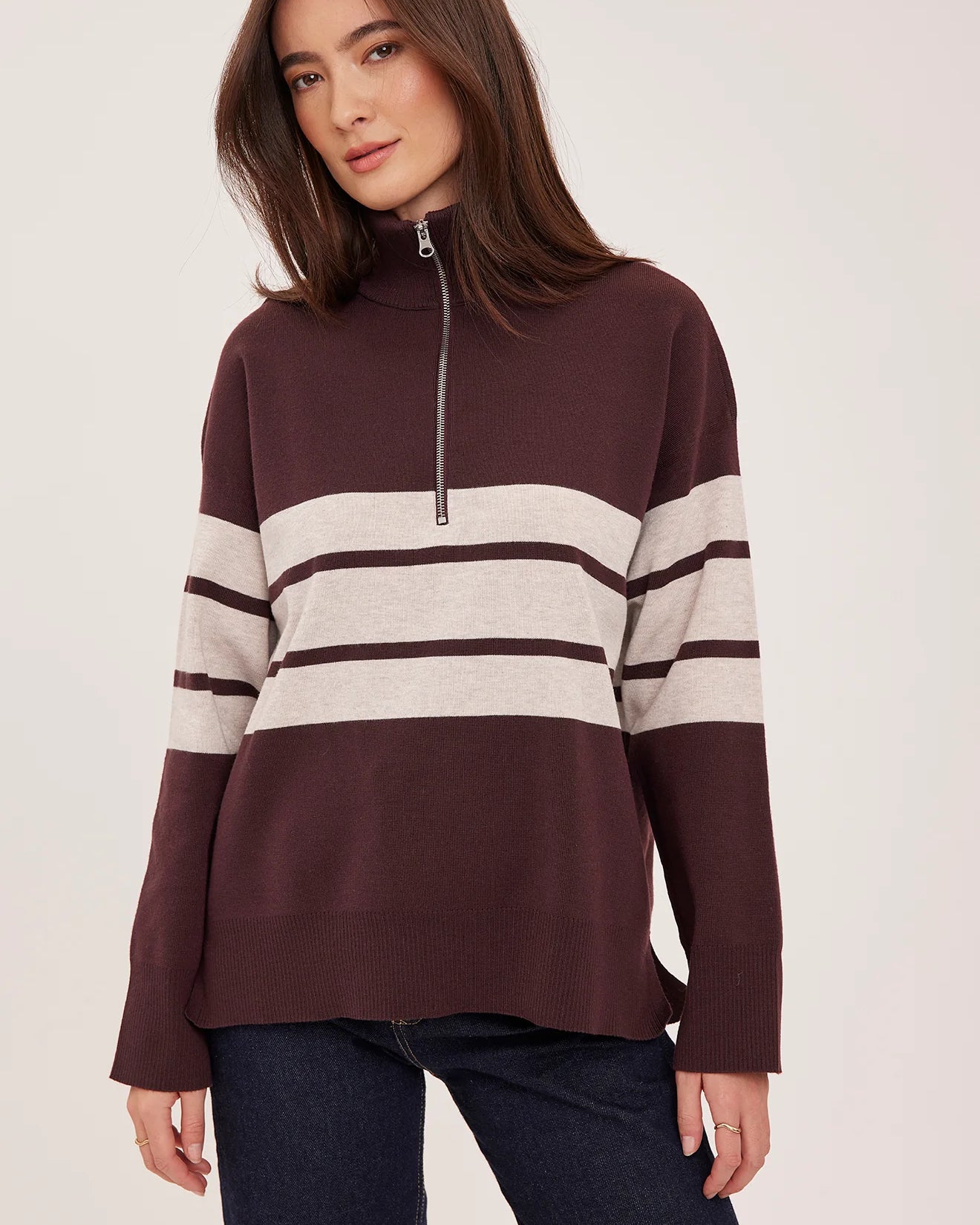 GENTLE FAWN IDRIS STRIPED PULLOVER - FIG